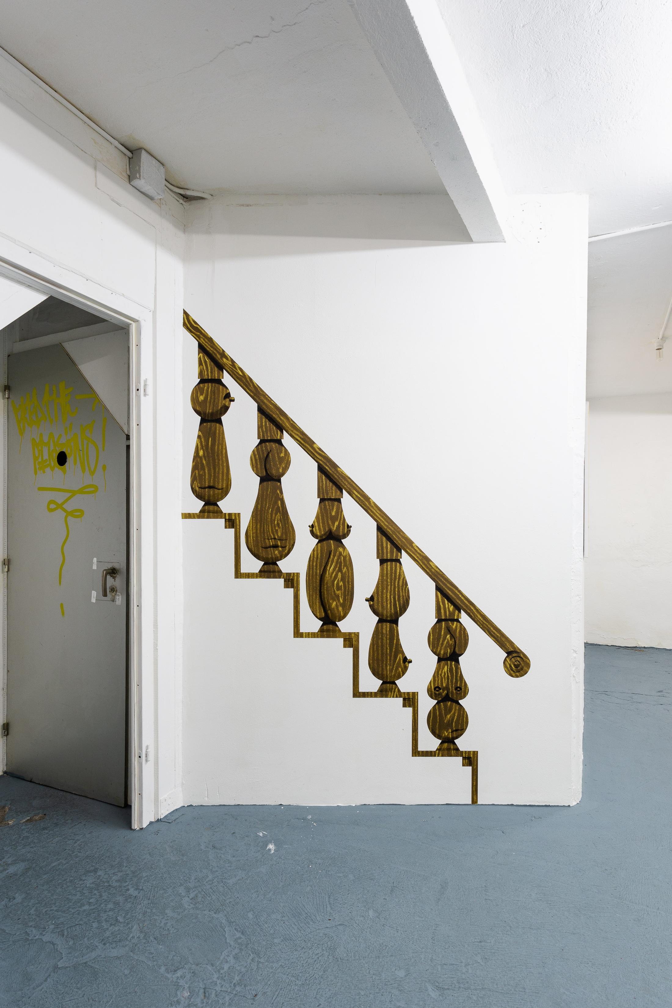 Exhibition View Groupshow «Sarah Margnetti & Megan Rooney ; view on Sarah Margnetti, Staircase II, 2019» at Last Tango, Zurich / Photo: Kilian Bannwart / Courtesy: the artist and Last Tango