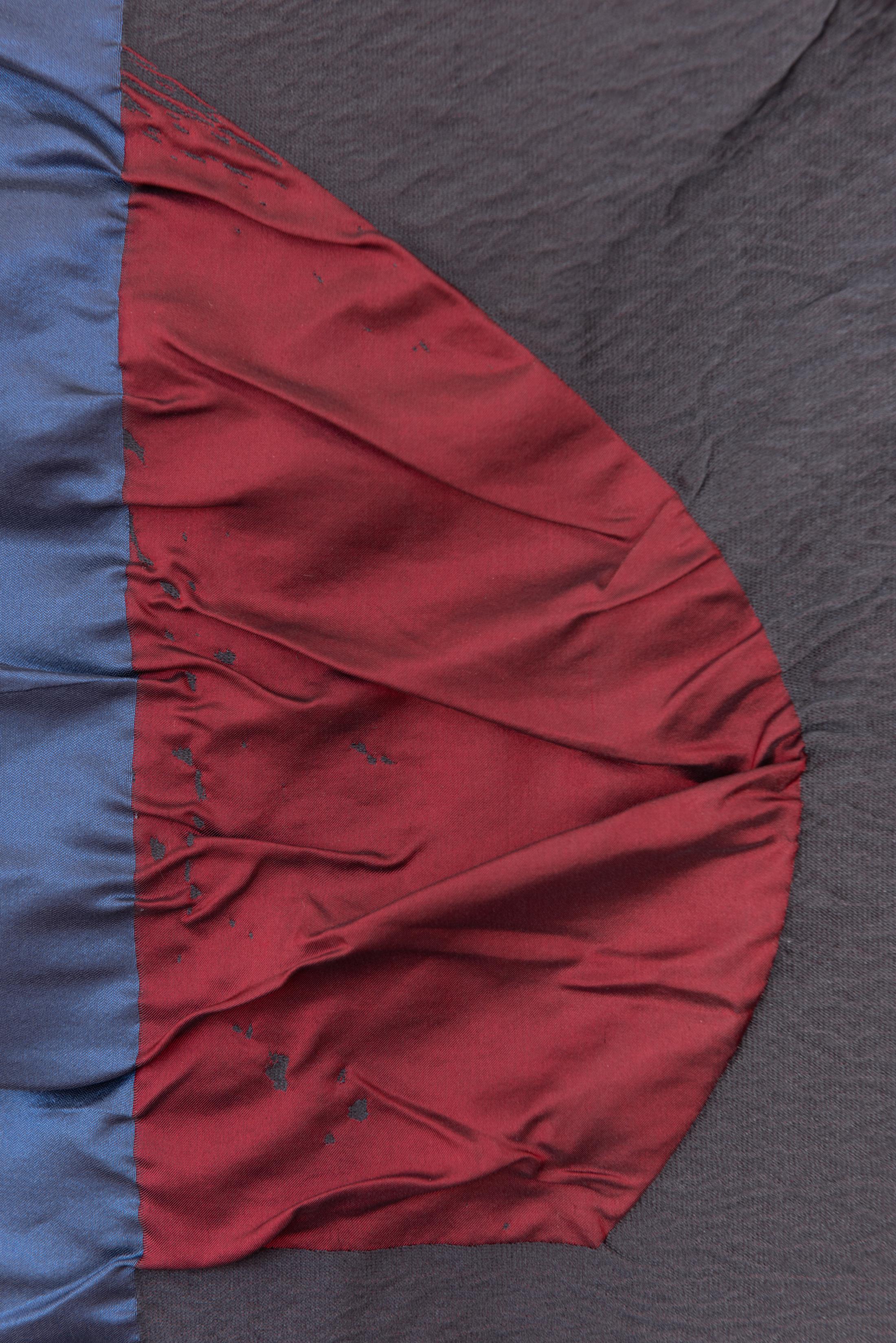 Exhibition View Group Show «SBANDARE; view on Margherita Raso, Transcript, 2023, Jacquard fabric, nails, 84 x 145 cm» at Sonnenstube, Lugano, 2023 / Photo: Mattia Angelini / Courtesy: the artist and Fanta-MLN