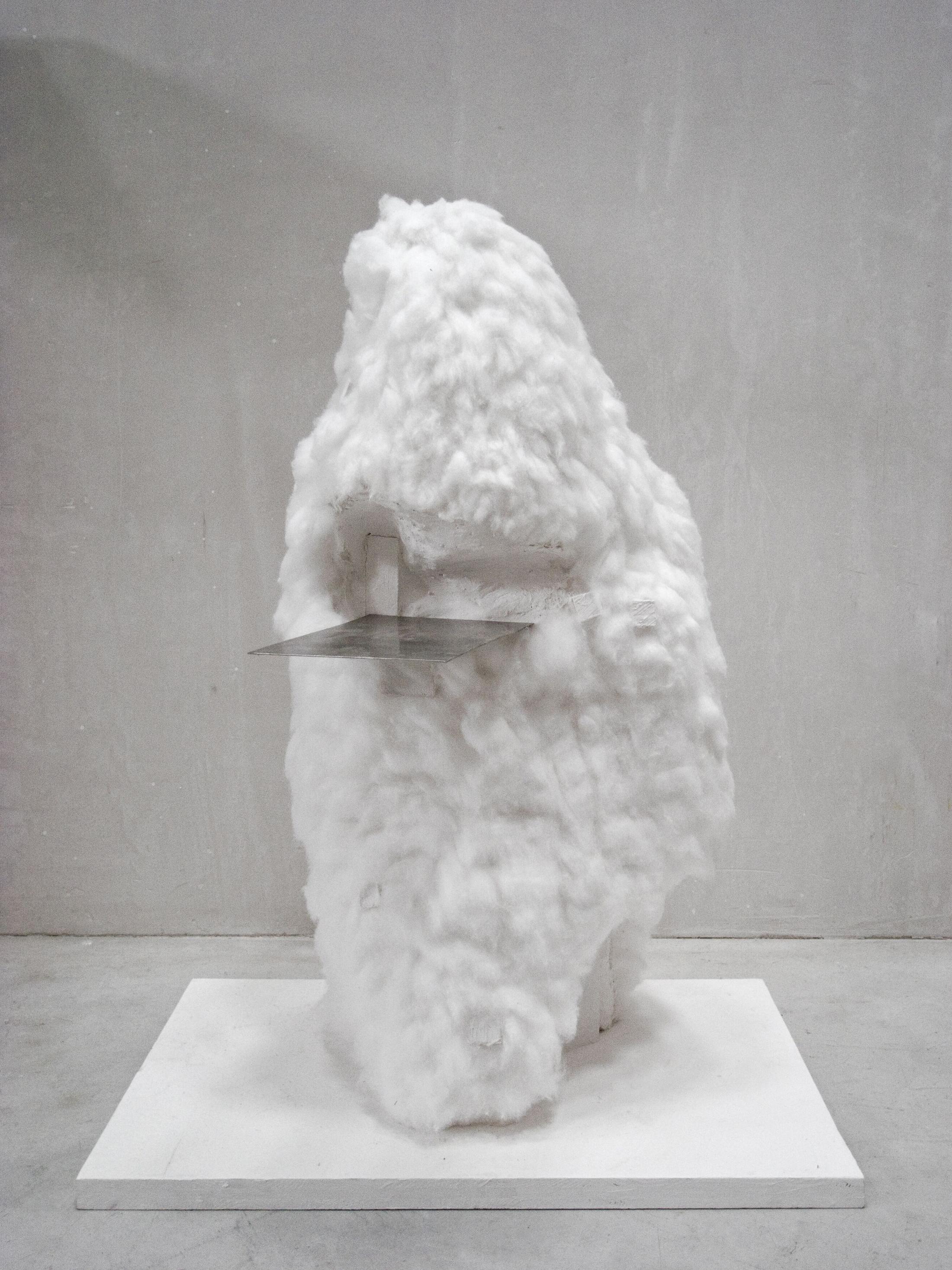 Exhibition View Groupshow «Seeing Touch; view on Not Vital, Model for my House, 2007, Wood, steel, plaster and cotton, 80 x 39 x 50 cm» at Hauser & Wirth, St. Moritz, 2020 / © Not Vital / Courtesy: the artist and Hauser & Wirth