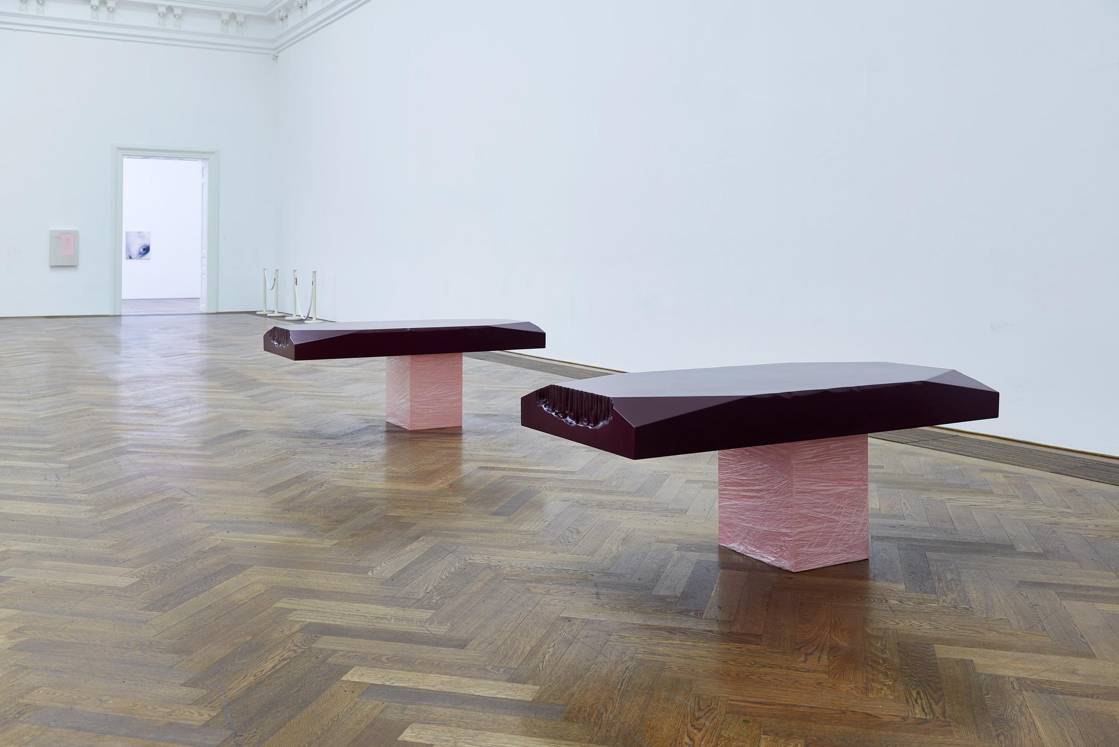 Shahryar Nashat, Installation View, The Cold Horizontals, Kunsthalle Basel, 2017. Photo: Philipp Hänger / Courtesy: the artist, David Kordansky Gallery, Los Angeles and Rodeo Gallery, London
Photo: Philipp Hänger / Kunsthalle Basel