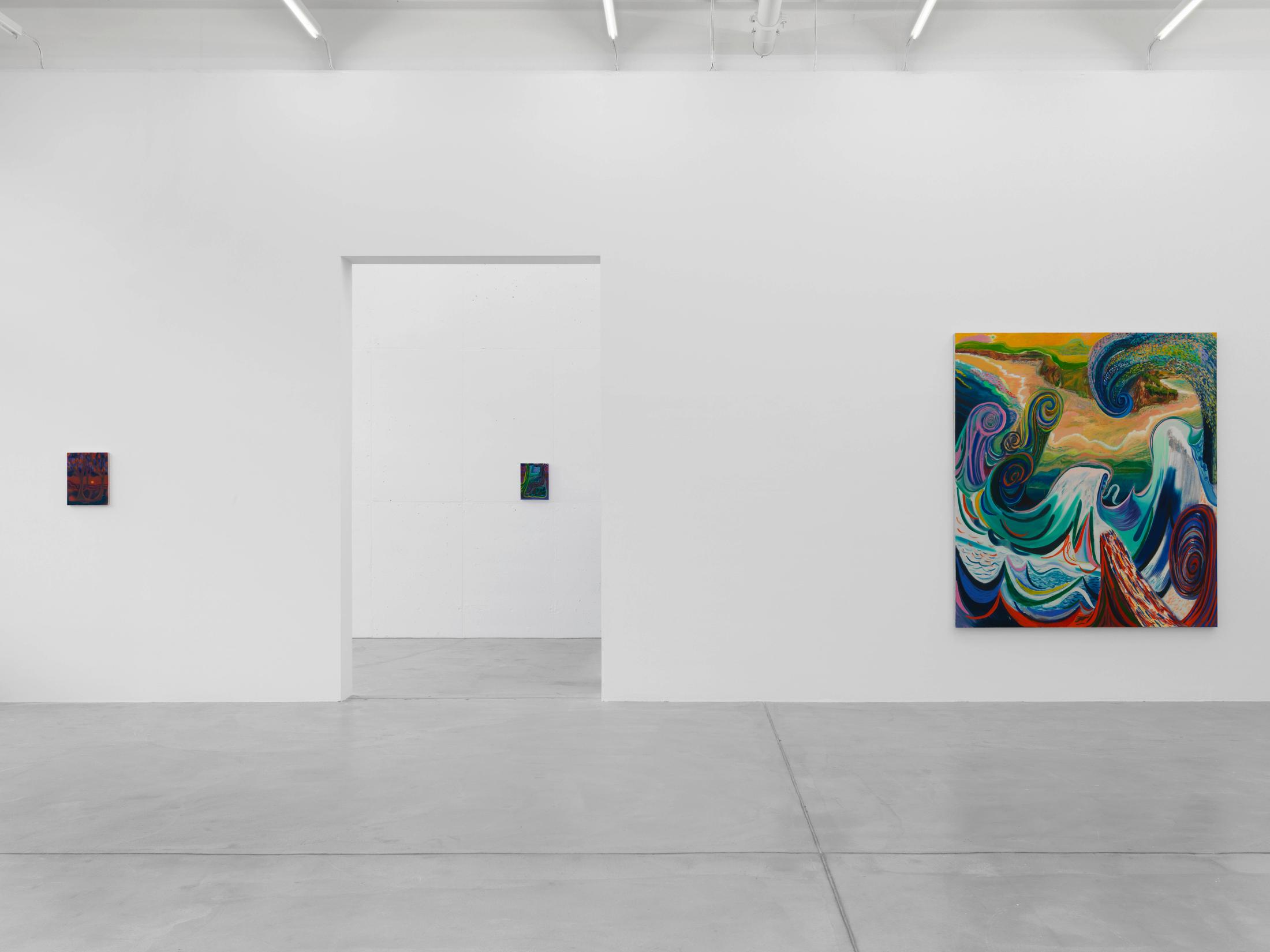 Exhibition View Shara Hughes «Don’t Hold Your Breath» at Galerie Eva Presenhuber, Zurich / Photo: Stefan Altenburger / Courtesy the artist and Galerie Eva Presenhuber