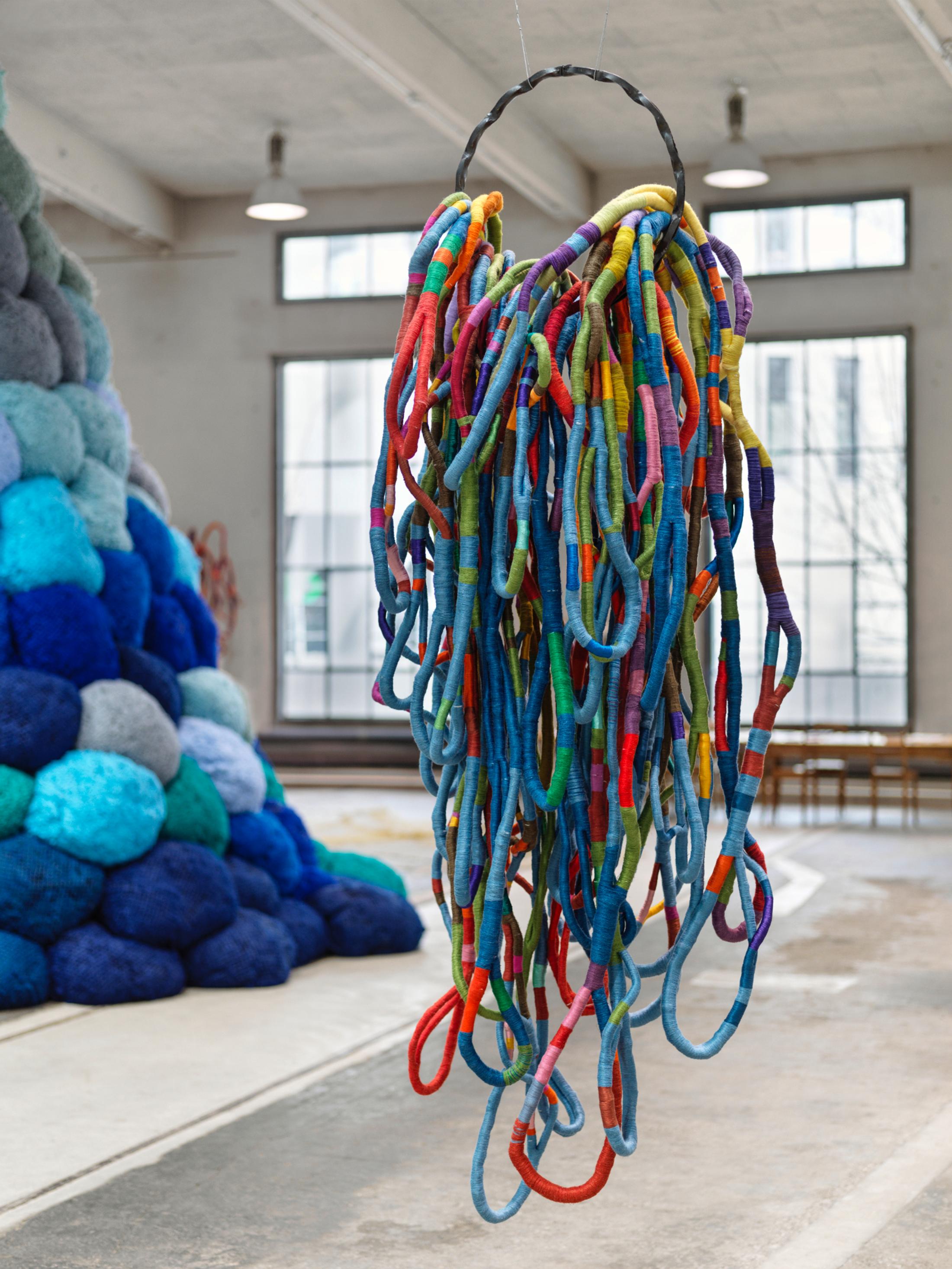 Exhibition View Sheila Hicks Solo Show «a little bit of a lot of things» at Lokremise, St. Gallen, 2023 / Photo: Stefan Altenburger / Courtesy: the artist and Lokremise