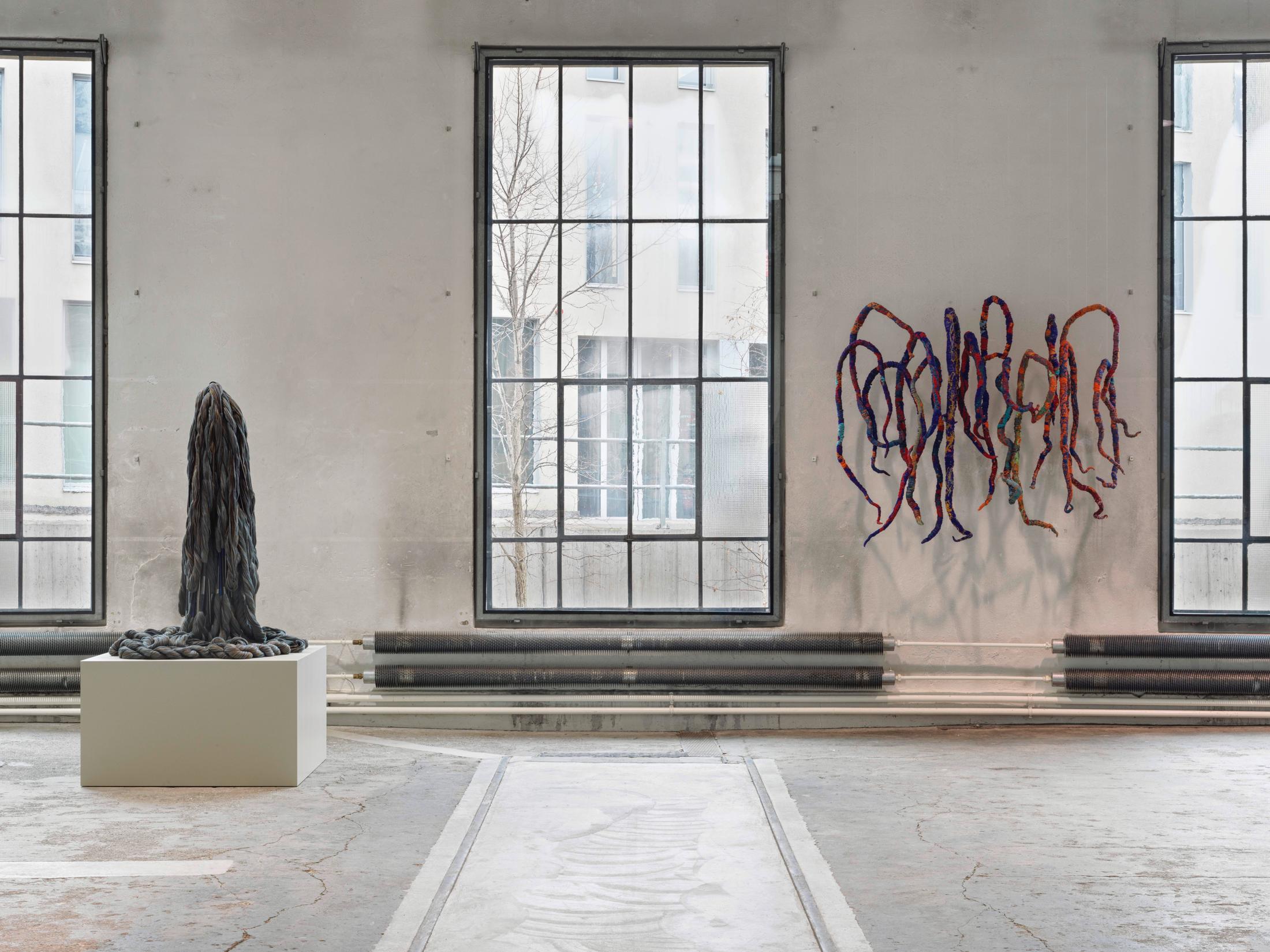 Exhibition View Sheila Hicks Solo Show «a little bit of a lot of things» at Lokremise, St. Gallen, 2023 / Photo: Stefan Altenburger / Courtesy: the artist and Lokremise