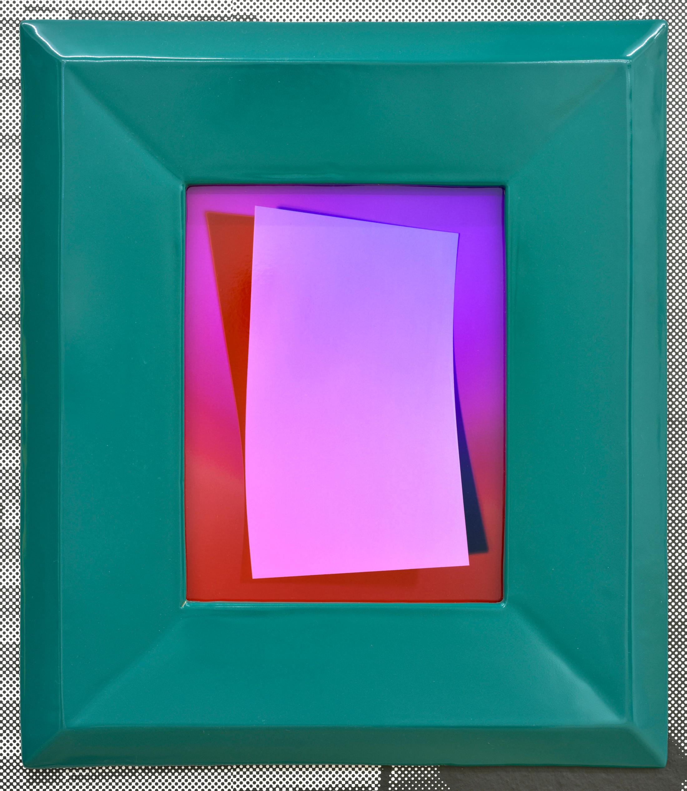 Exhibition View Shirana Shahbazi Solo Show «Reality Show; view on Shirana Shahbazi, Untitled, 2020, C-print on aluminium, in hand made ceramic frame, unique, 44 x 38 cm framed» at Galerie Peter Kilchmann, Zurich, 2020 / Courtesy: the artist and Galerie Peter Kilchmann