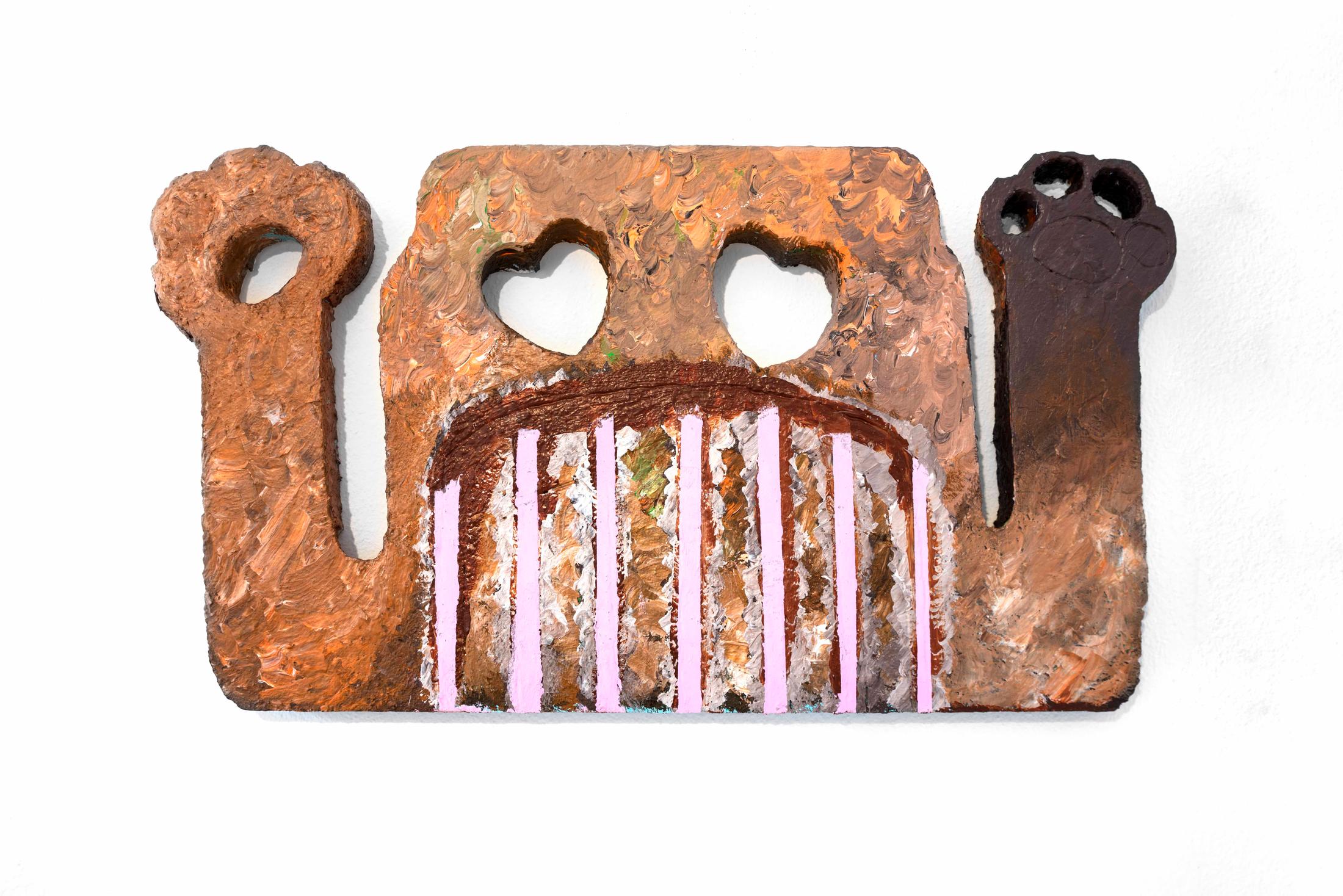 Exhibition View Shuang Li Solo Show «Among Us; view on Shuang Li, Bubu, 2021, acrylic on foam, 85 x 50 cm» at Cherish, Geneva, 2021 / Photo: James Bantone / Courtesy: the artist and Cherish