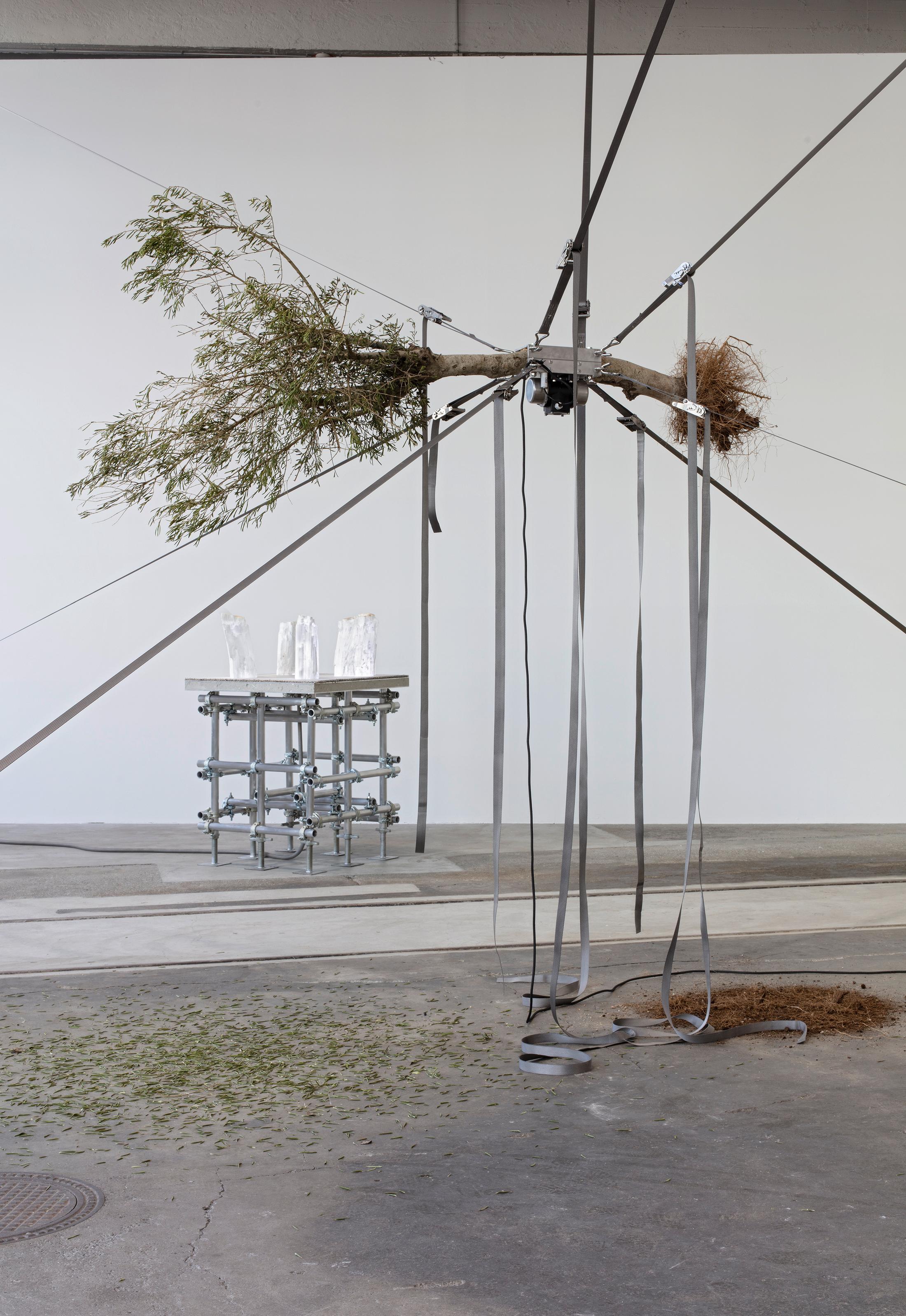 Exhibition View Siobhán Hapaska Soloshow at Lokremise, St. Gallen, 2020, presented by Kunstmuseum St. Gallen / Photo: Stefan Rohner / Courtesy: the artist and Kunstmuseum St. Gallen