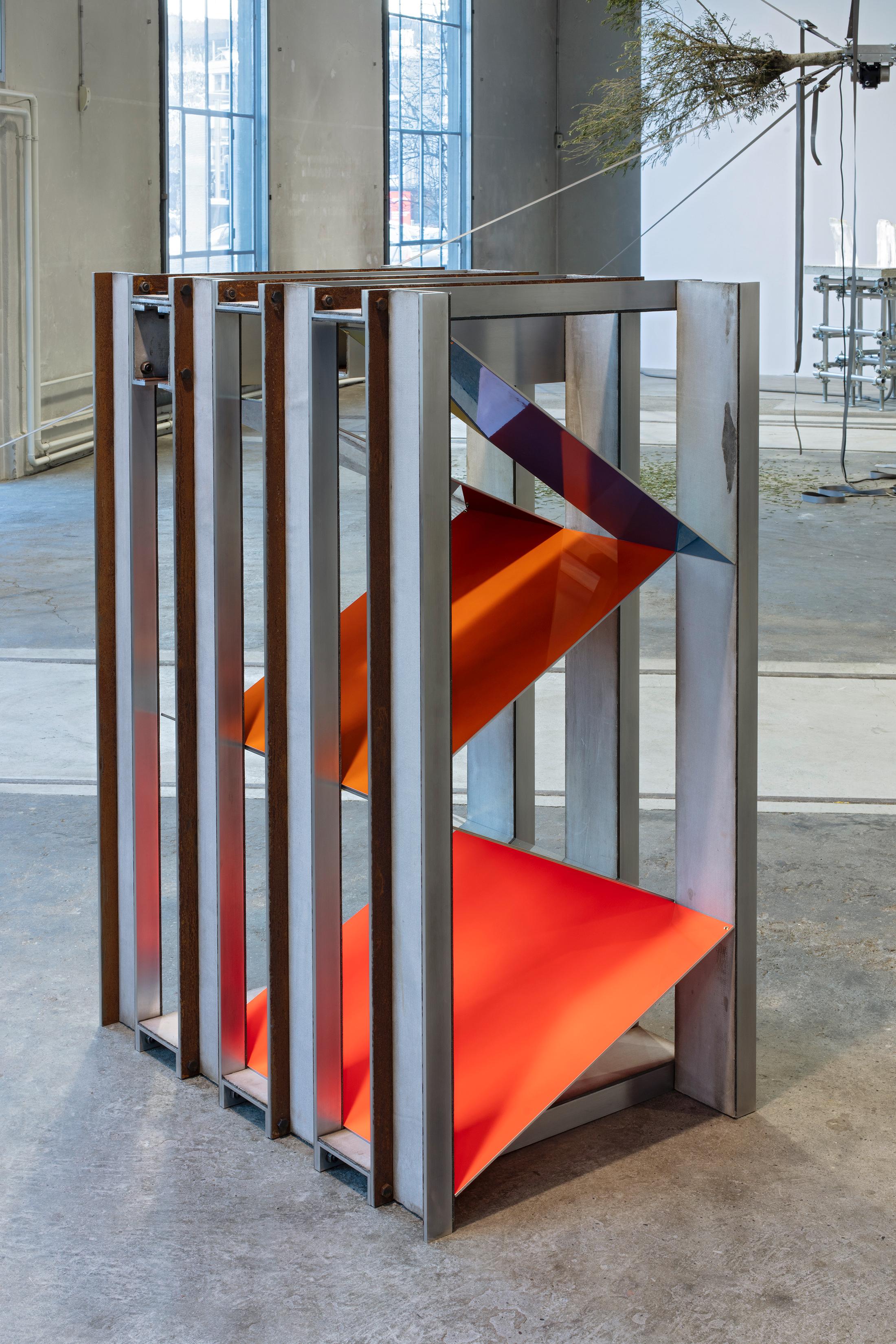 Exhibition View Siobhán Hapaska Soloshow (view on Winter Sun at 19:48 hrs, 2017) at Lokremise, St. Gallen, 2020, presented by Kunstmuseum St. Gallen / Photo: Stefan Rohner / Courtesy: the artist and Kunstmuseum St. Gallen