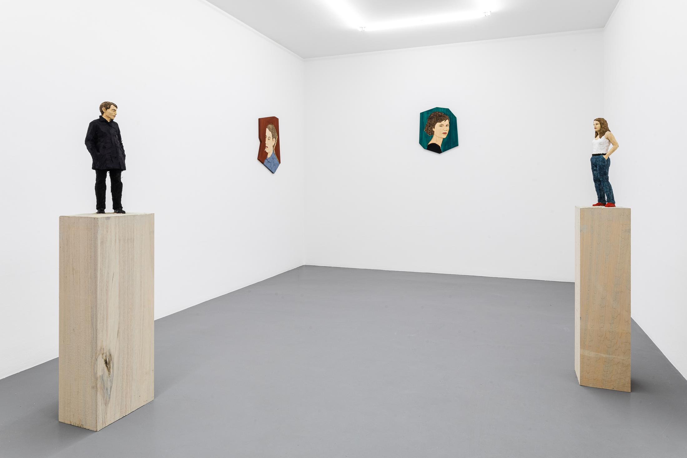 Exhibition View Stephan Balkenhol Soloshow at Mai 36, Zurich, 2019 / Courtesy: the artist and Mai 36