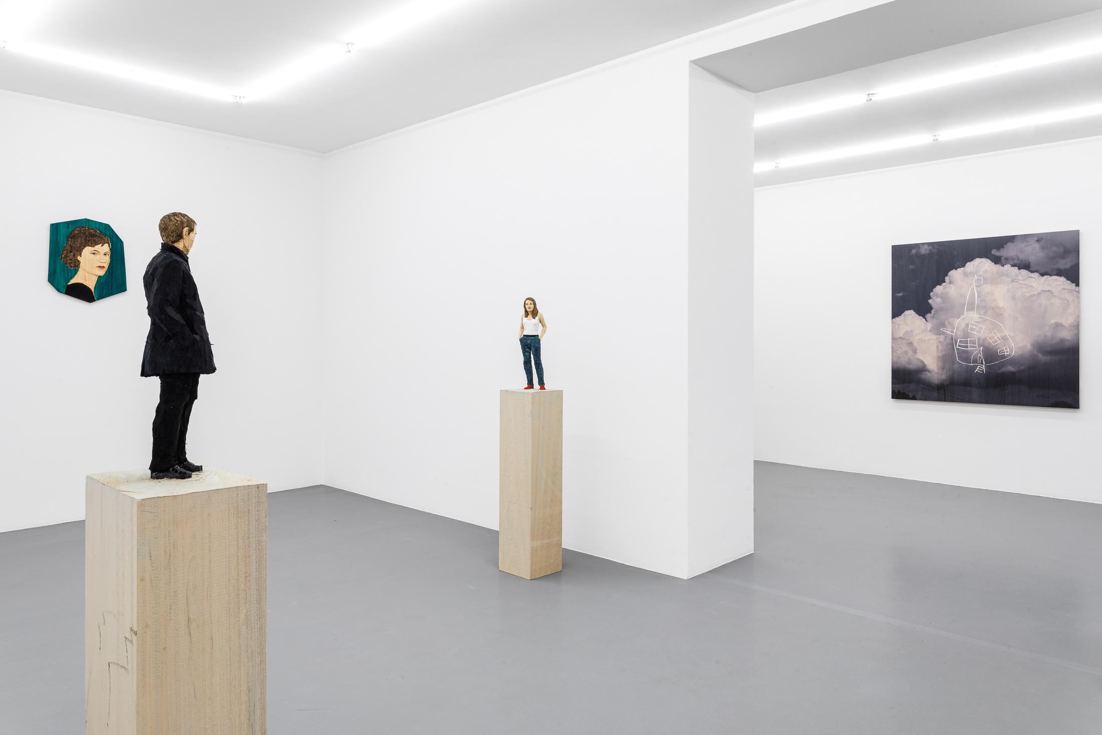 Exhibition View Stephan Balkenhol Soloshow at Mai 36, Zurich, 2019 / Courtesy: the artist and Mai 36
