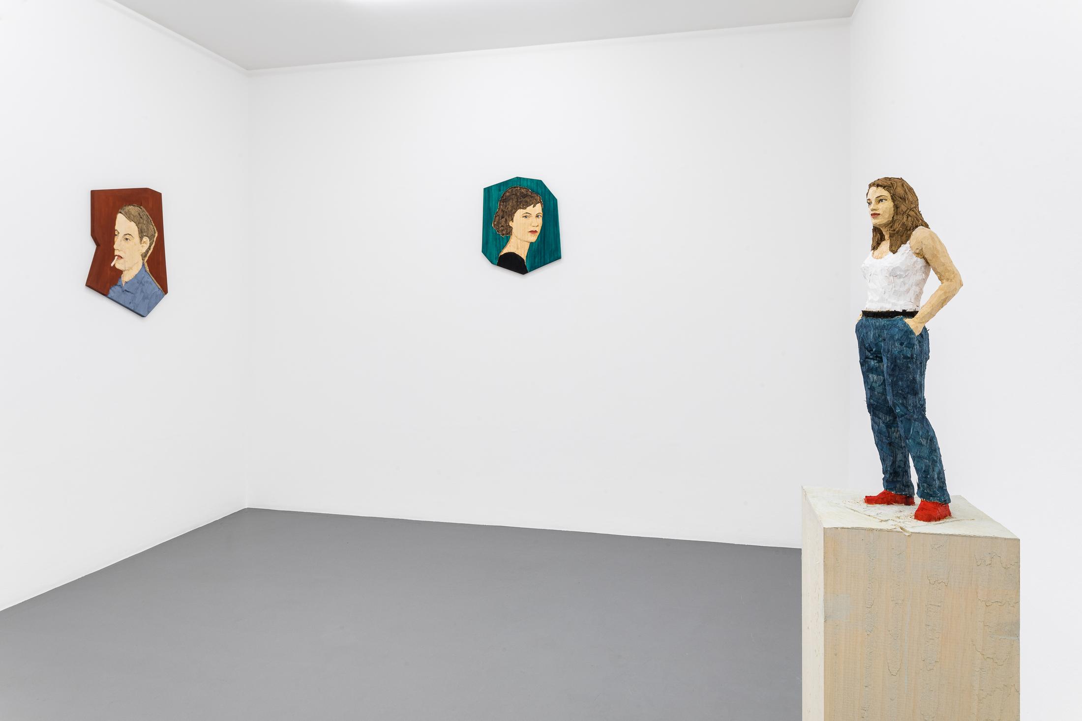 Exhibition View Stephan Balkenhol Soloshow at Mai 36, Zurich, 2019 / Courtesy: the artist and Mai 36