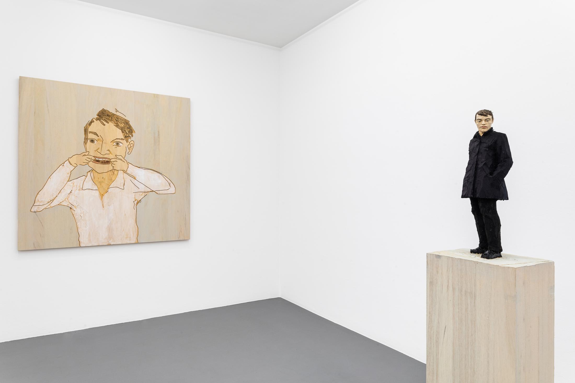 Exhibition View Stephan Balkenhol Soloshow at Mai 36, Zurich, 2019 / Courtesy: the artist and Mai 36
