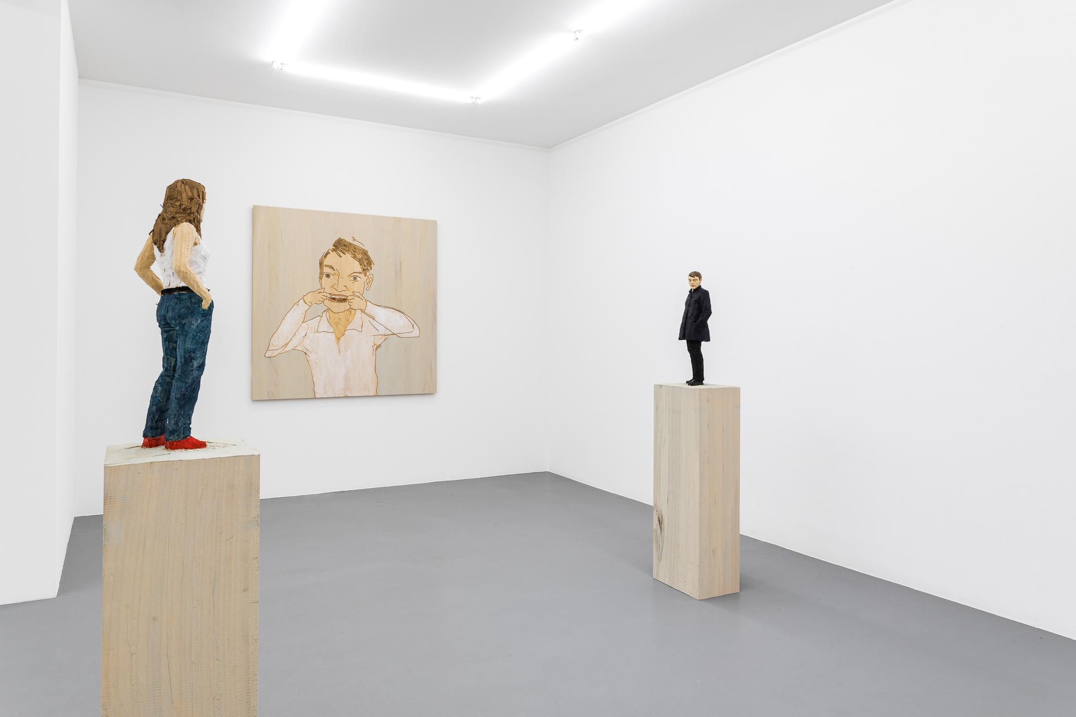 Exhibition View Stephan Balkenhol Soloshow at Mai 36, Zurich, 2019 / Courtesy: the artist and Mai 36