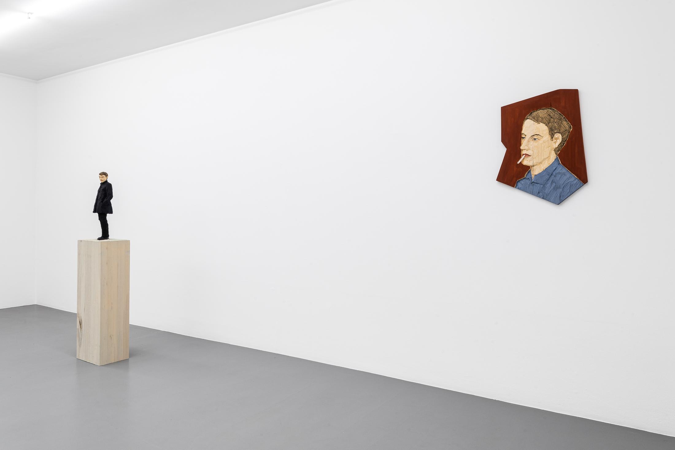 Exhibition View Stephan Balkenhol Soloshow at Mai 36, Zurich, 2019 / Courtesy: the artist and Mai 36