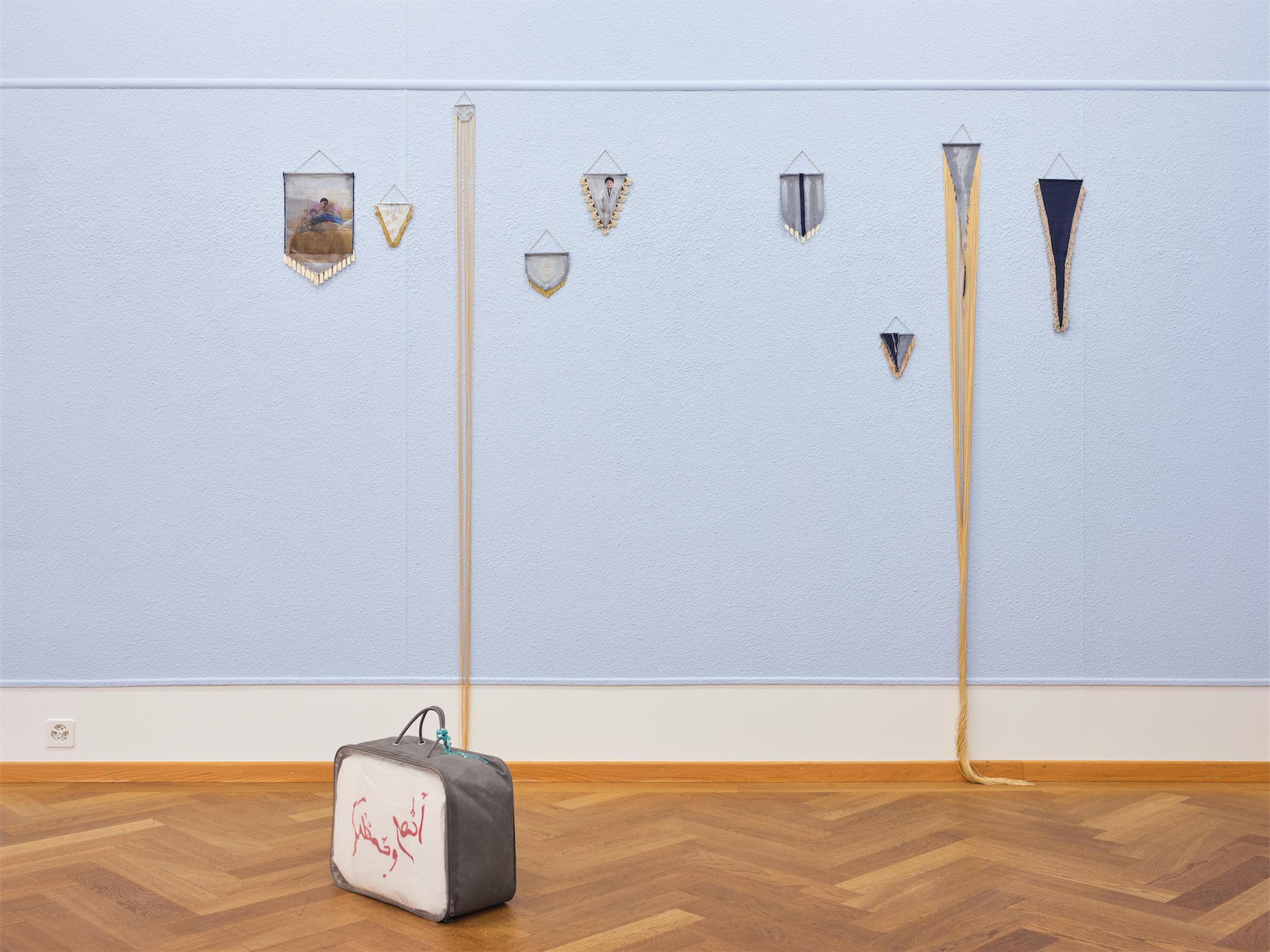 Exhibition View Group Show «Stitches. Home as Composition» at Krone Couronne, Biel/Bienne, 2022 / Photo: Nicolas Delaroche / Courtesy: the artists and Krone Couronne