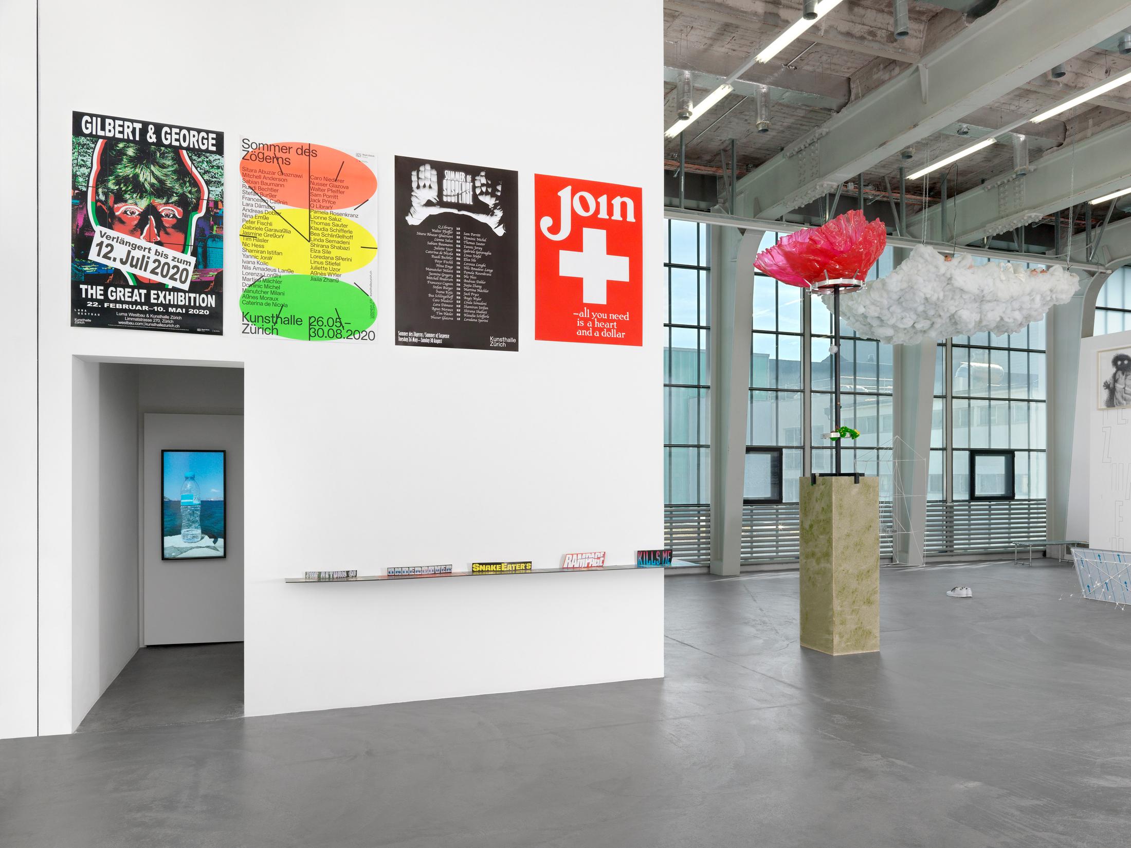 Exhibition View Groupshow «Summer of Suspense» at Kunsthalle Zürich, Zurich, 2020 / Photo: Annik Wetter / Courtesy: the artists and Kunsthalle Zürich