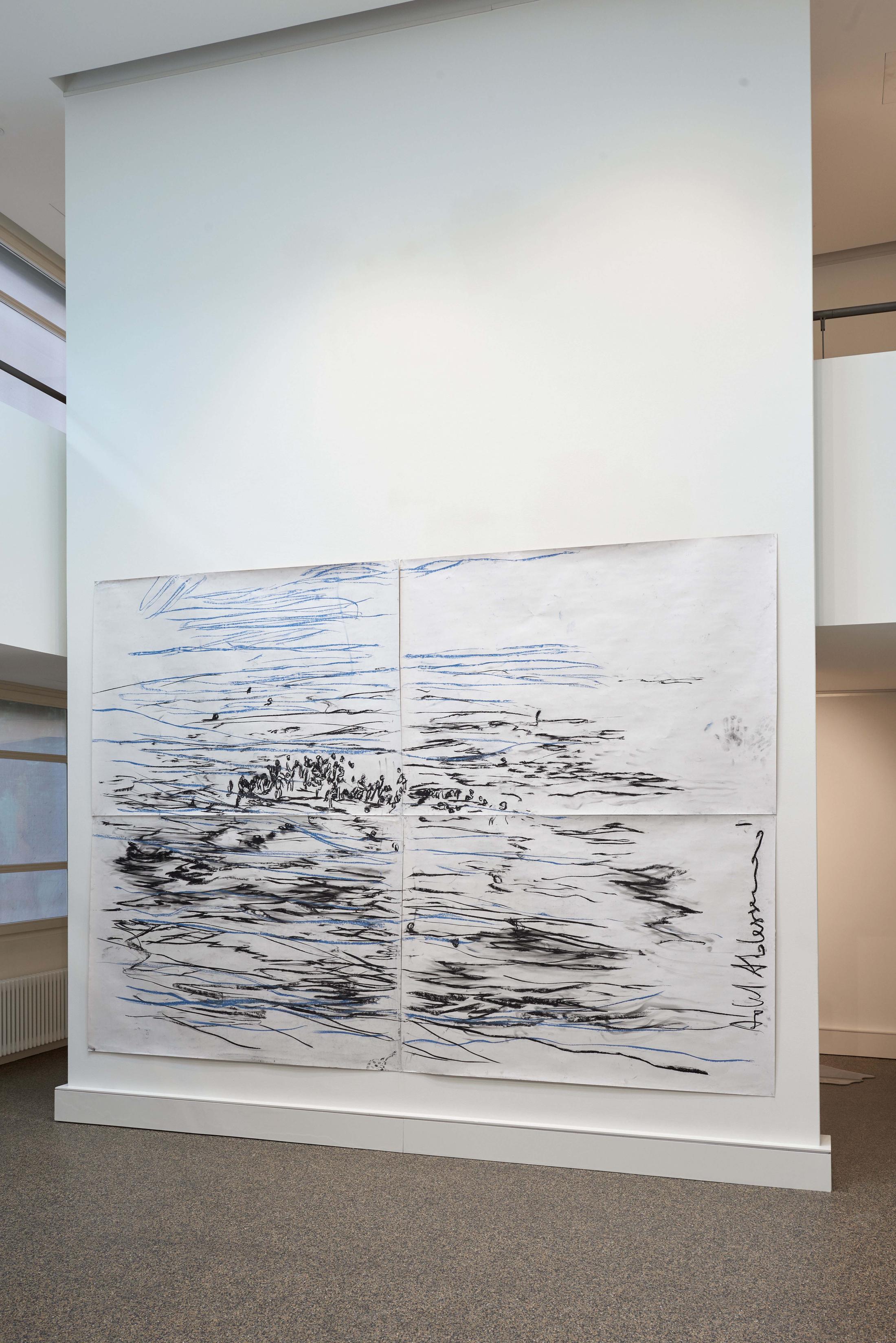 Exhibition View Groupshow «Supper Club; view on Adel Abdessemed, Politics of Studio, Lampedusa, 2020» at Wilde, Basel, 2020 / Photo: Philipp Hänger / Courtesy: the artists and Wilde