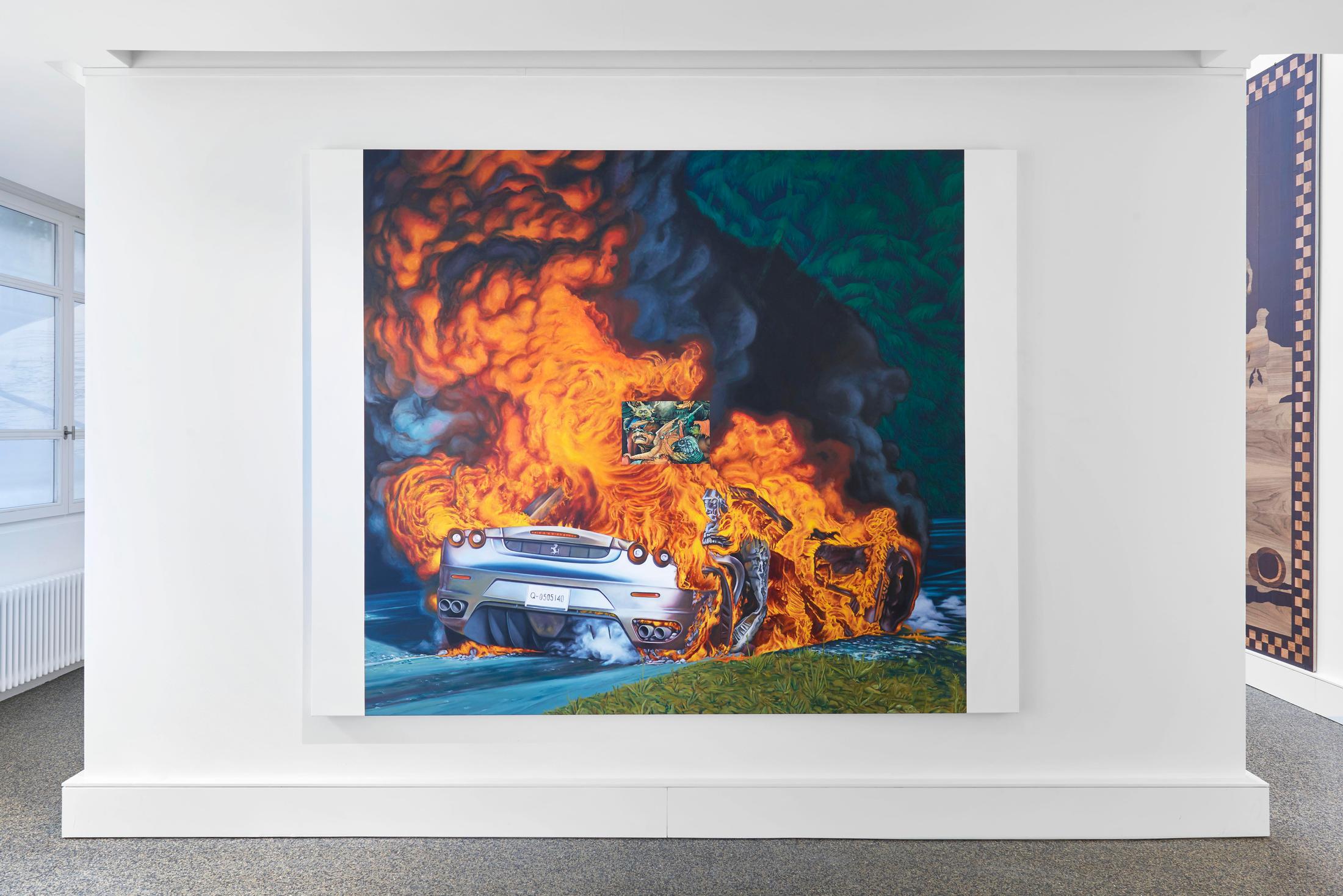 Exhibition View Groupshow «Supper Club; view on Mathieu Dafflon, Voyage au bout de la nuit, 2019» at Wilde, Basel, 2020 / Photo: Philipp Hänger / Courtesy: the artists and Wilde