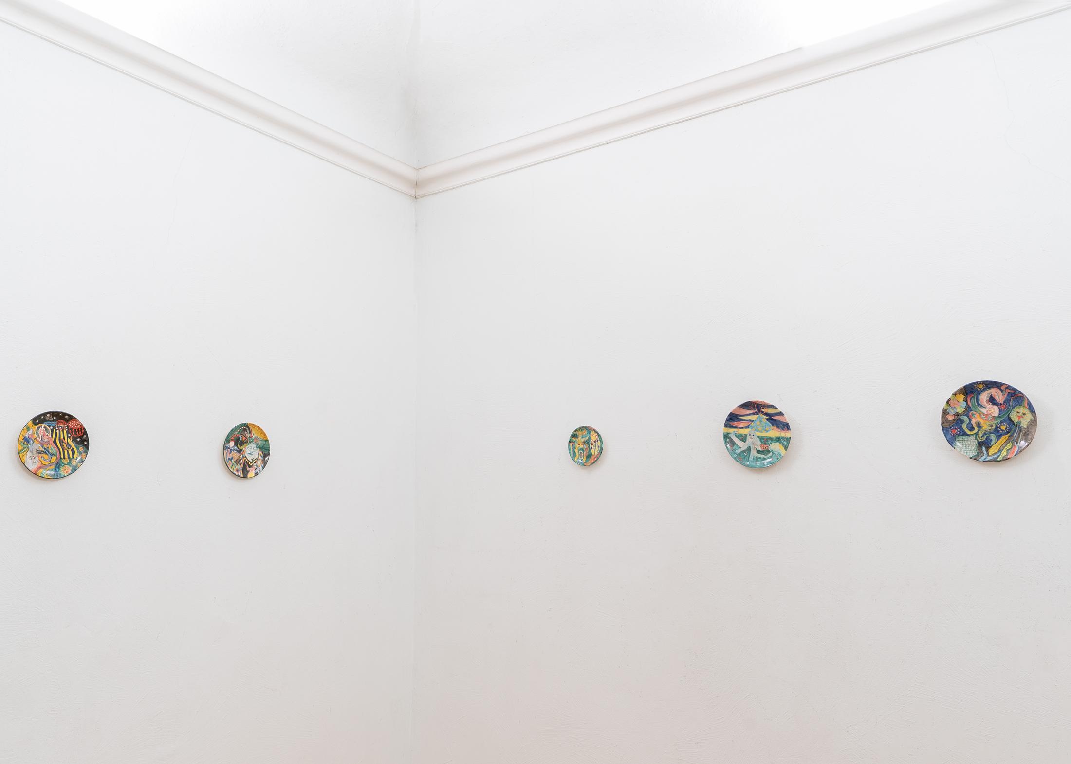 Exhibition View Group Show «TARANTULA; view on Beatrice Celli, Piatti, series, 2020» at Sonnenstube, Lugano, 2020 / Courtesy: the artist and Sonnenstube