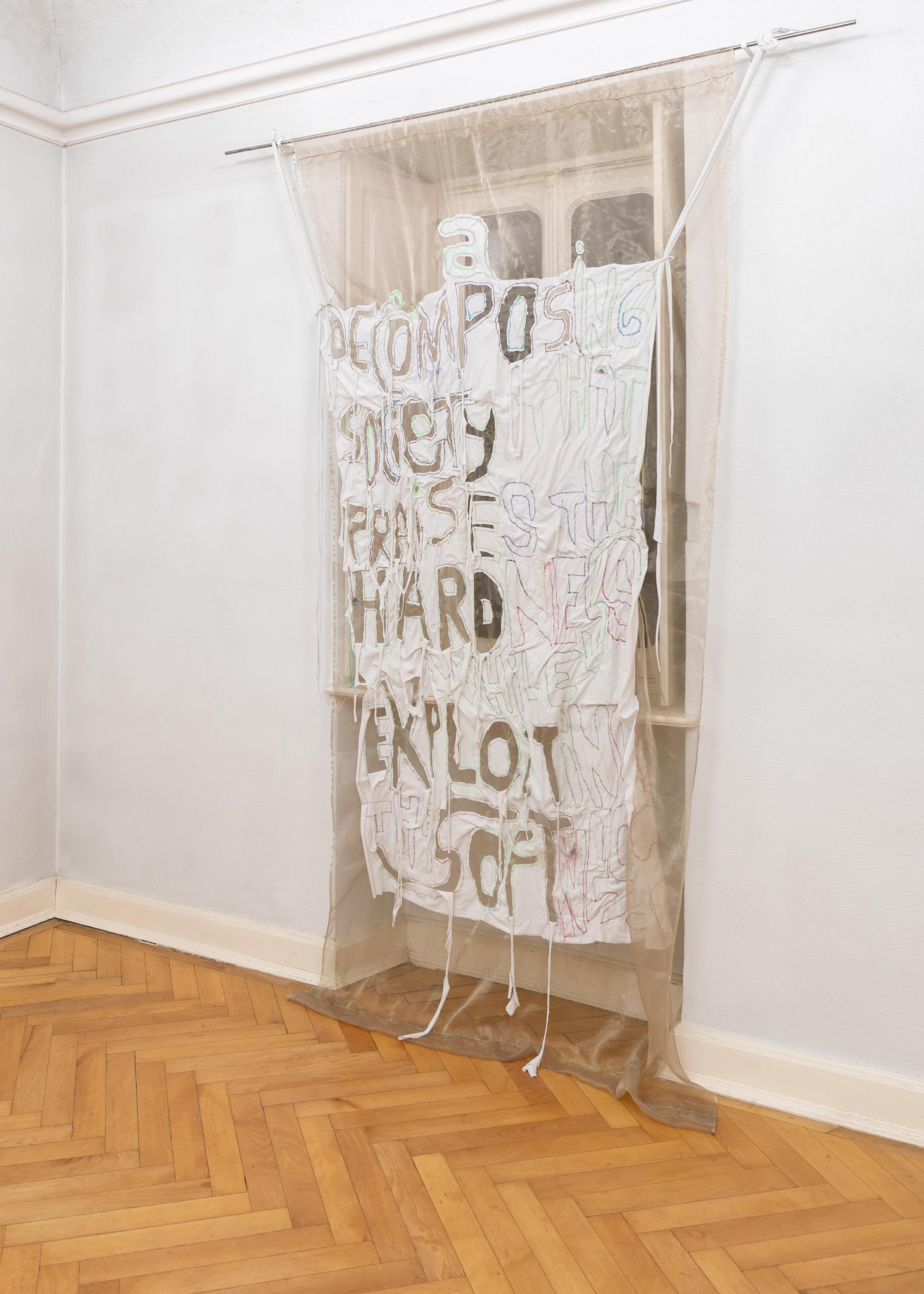 Exhibition View Group Show «TARANTULA; view on Derek MF DiFabio, BARK, 2020» at Sonnenstube, Lugano, 2020 / Courtesy: the artist and Sonnenstube