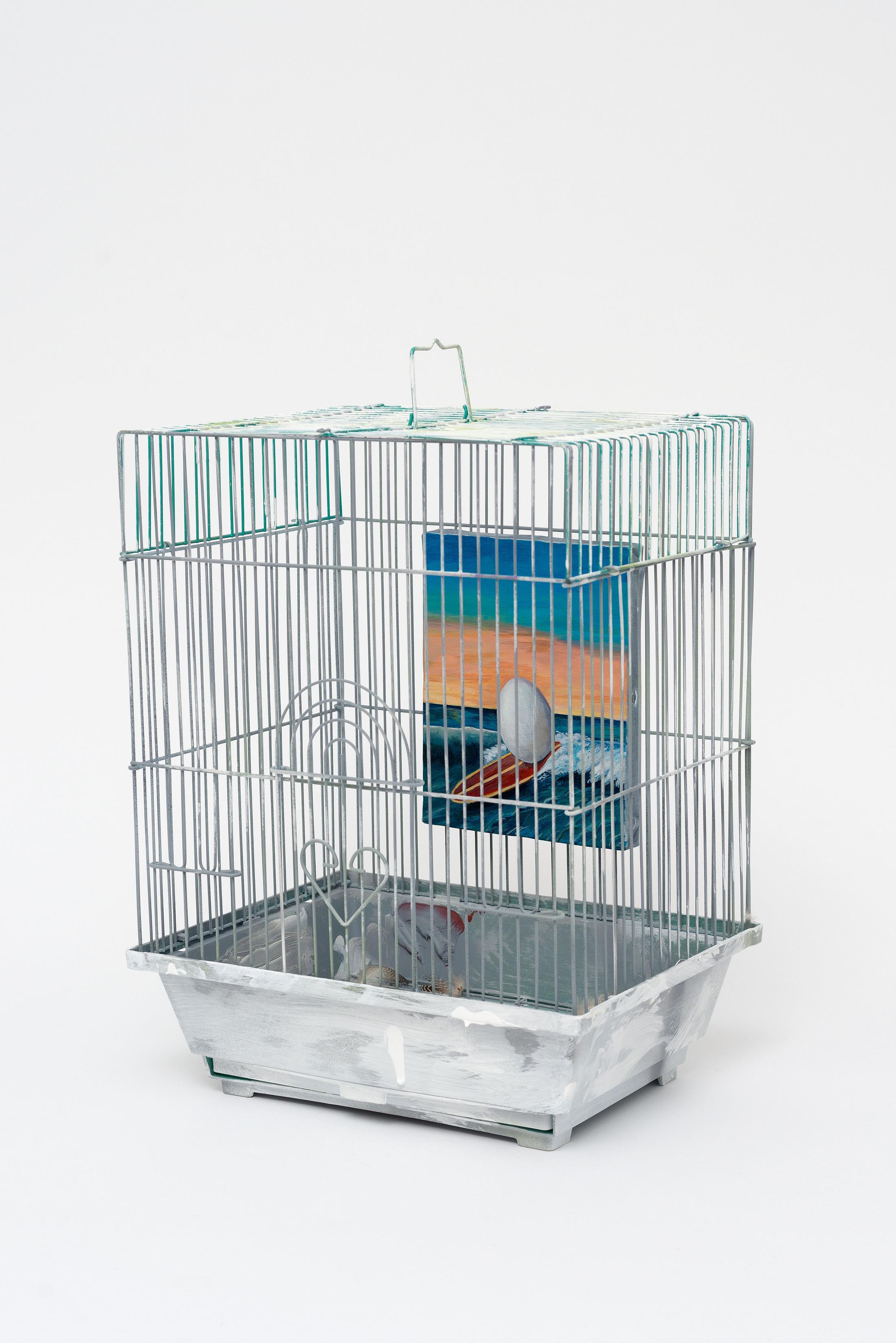Exhibition View Groupshow «TGC – curated by XYZ Collective; COBRA, Story of eggs (bird gallery for birds), 2020» at Weiss Falk, Basel, 2020 / Photo: Flavio Karrer / Courtesy: the artists and Weiss Falk