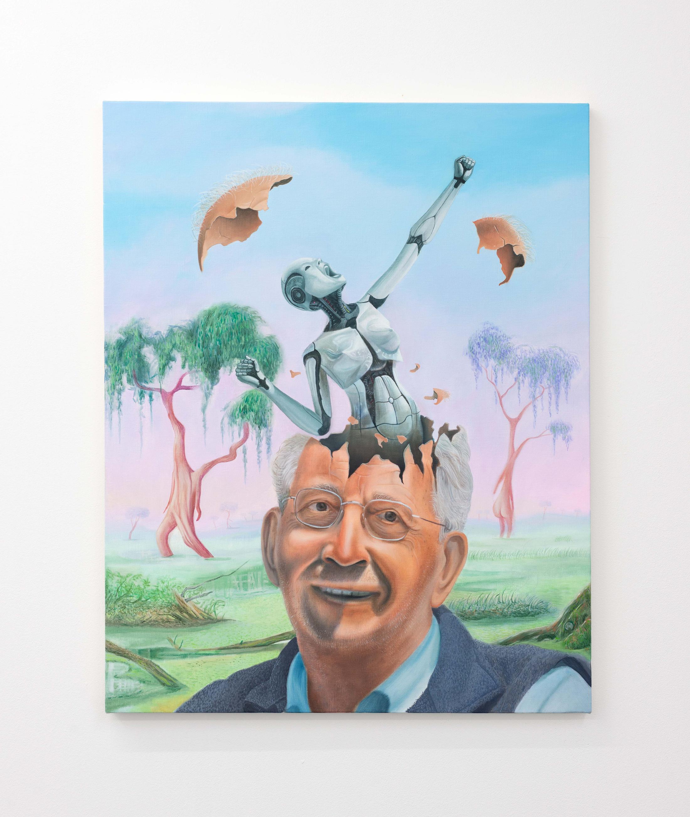 Exhibition View Groupshow «TGC – curated by XYZ Collective; view on C Brushammer, Do Androids Dream of Frank Stella?, 2020» at Weiss Falk, Basel, 2020 / Photo: Flavio Karrer / Courtesy: the artists and Weiss Falk