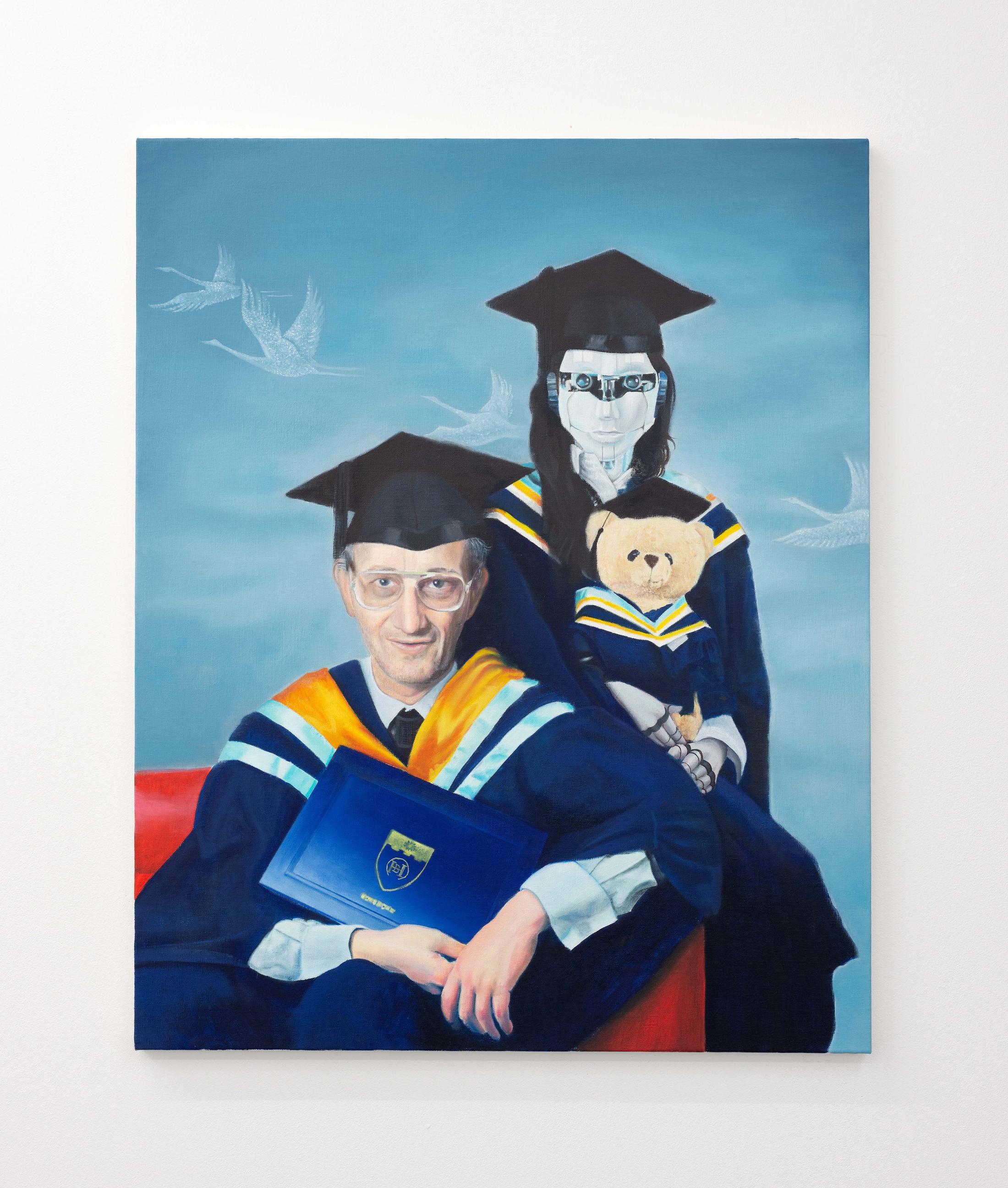 Exhibition View Groupshow «TGC – curated by XYZ Collective; view on C Brushammer, Do Androids Dream of Frank Stella?, 2020» at Weiss Falk, Basel, 2020 / Photo: Flavio Karrer / Courtesy: the artists and Weiss Falk