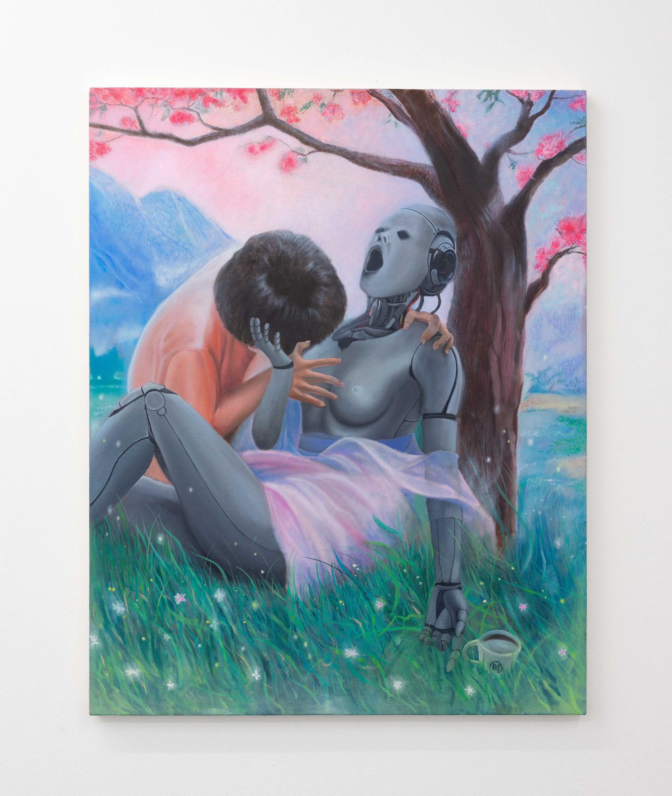 Exhibition View Groupshow «TGC – curated by XYZ Collective; view on C Brushammer, Do Androids Dream of Frank Stella?, 2020» at Weiss Falk, Basel, 2020 / Photo: Flavio Karrer / Courtesy: the artists and Weiss Falk