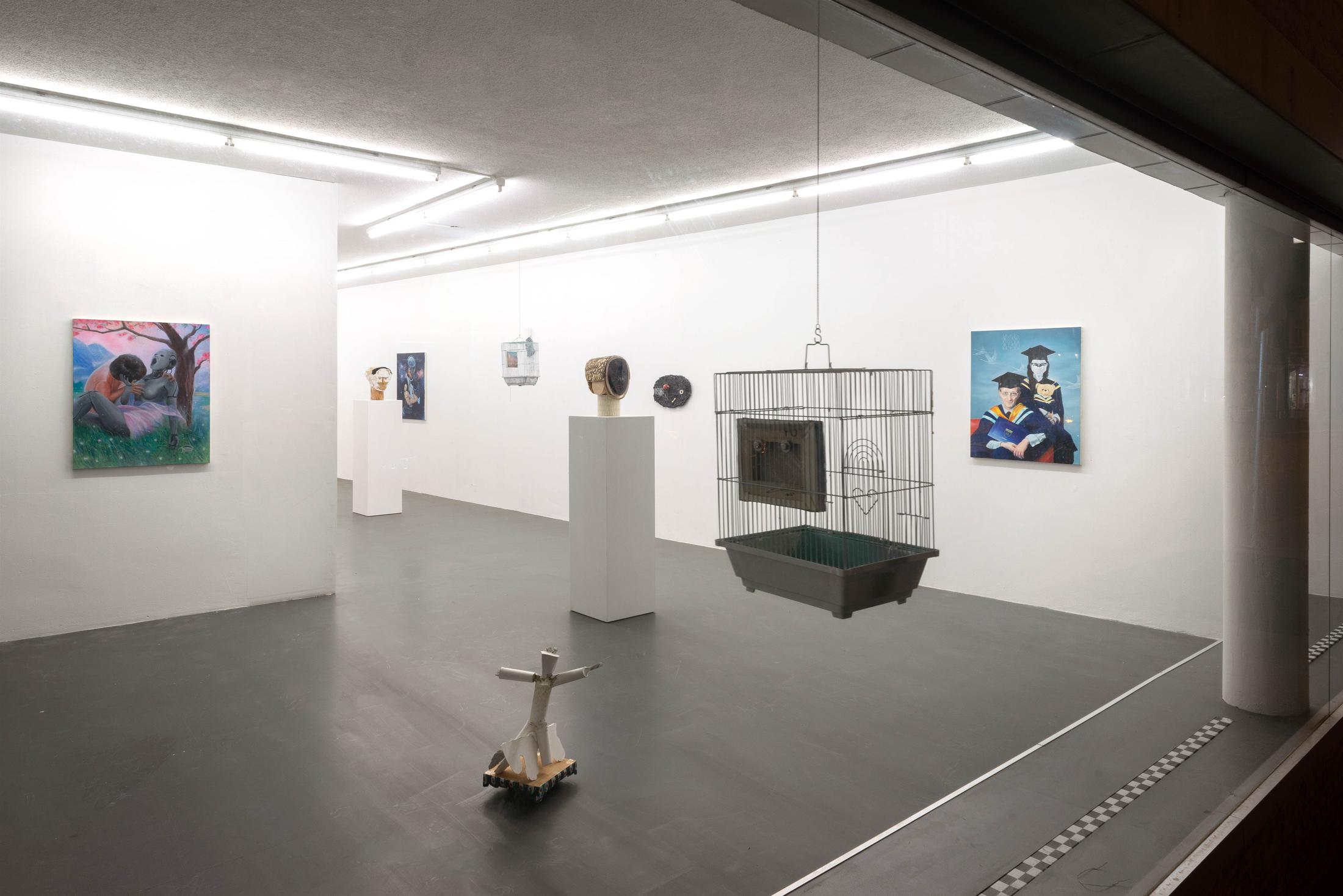 Exhibition View Groupshow «TGC – curated by XYZ Collective» at Weiss Falk, Basel, 2020 / Photo: Flavio Karrer / Courtesy: the artists and Weiss Falk