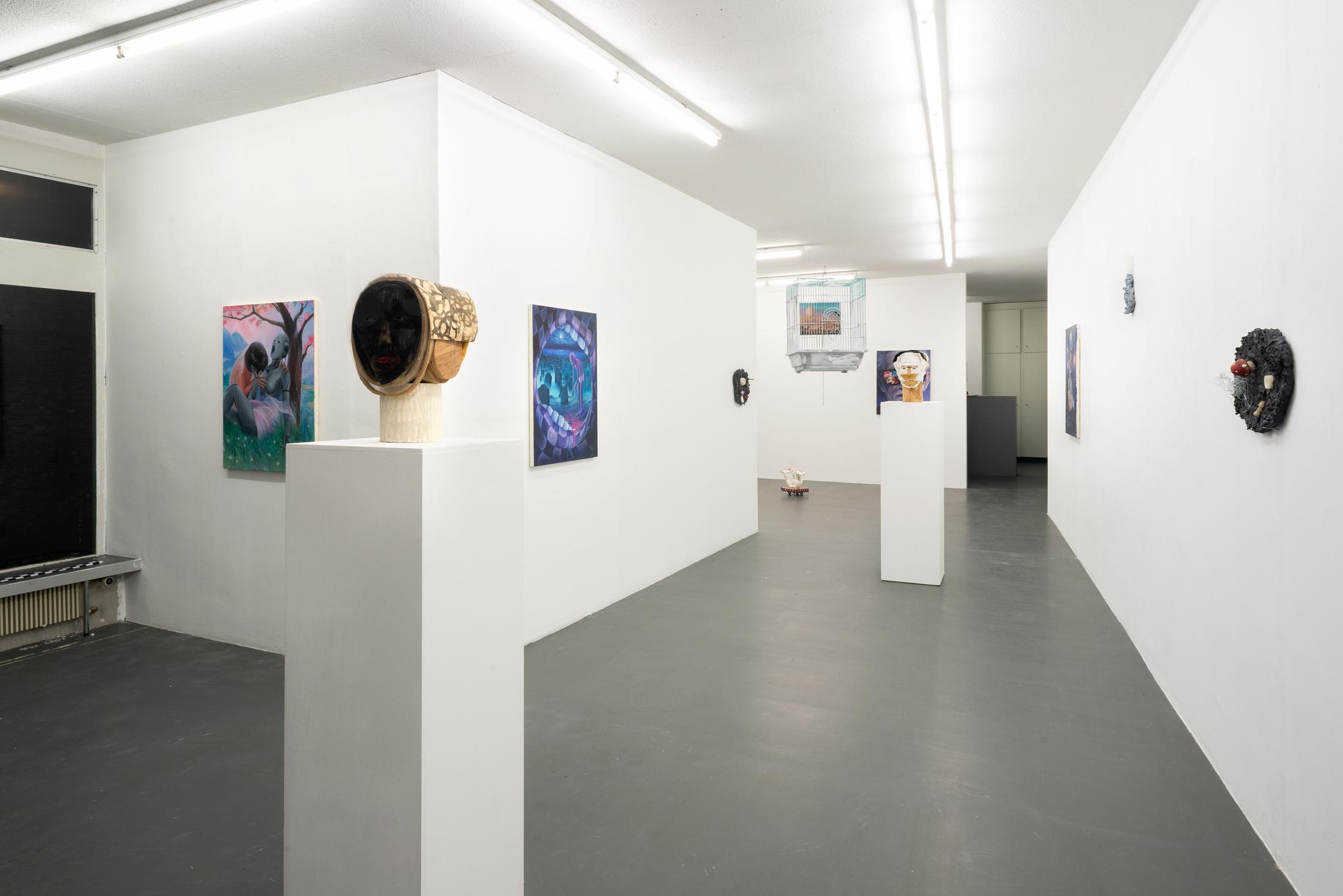Exhibition View Groupshow «TGC – curated by XYZ Collective» at Weiss Falk, Basel, 2020 / Photo: Flavio Karrer / Courtesy: the artists and Weiss Falk