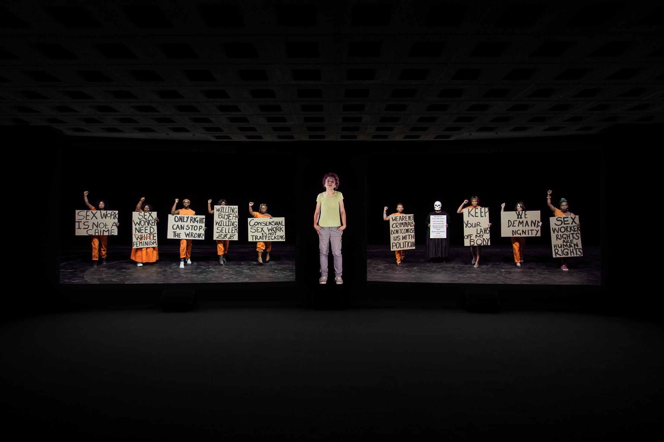 Exhibition View Groupshow «The Humans; view on Candice Breitz, TLDR, 2017» / Photo: Sebastian Stalder / Courtesy: the artist and KOW, Berlin