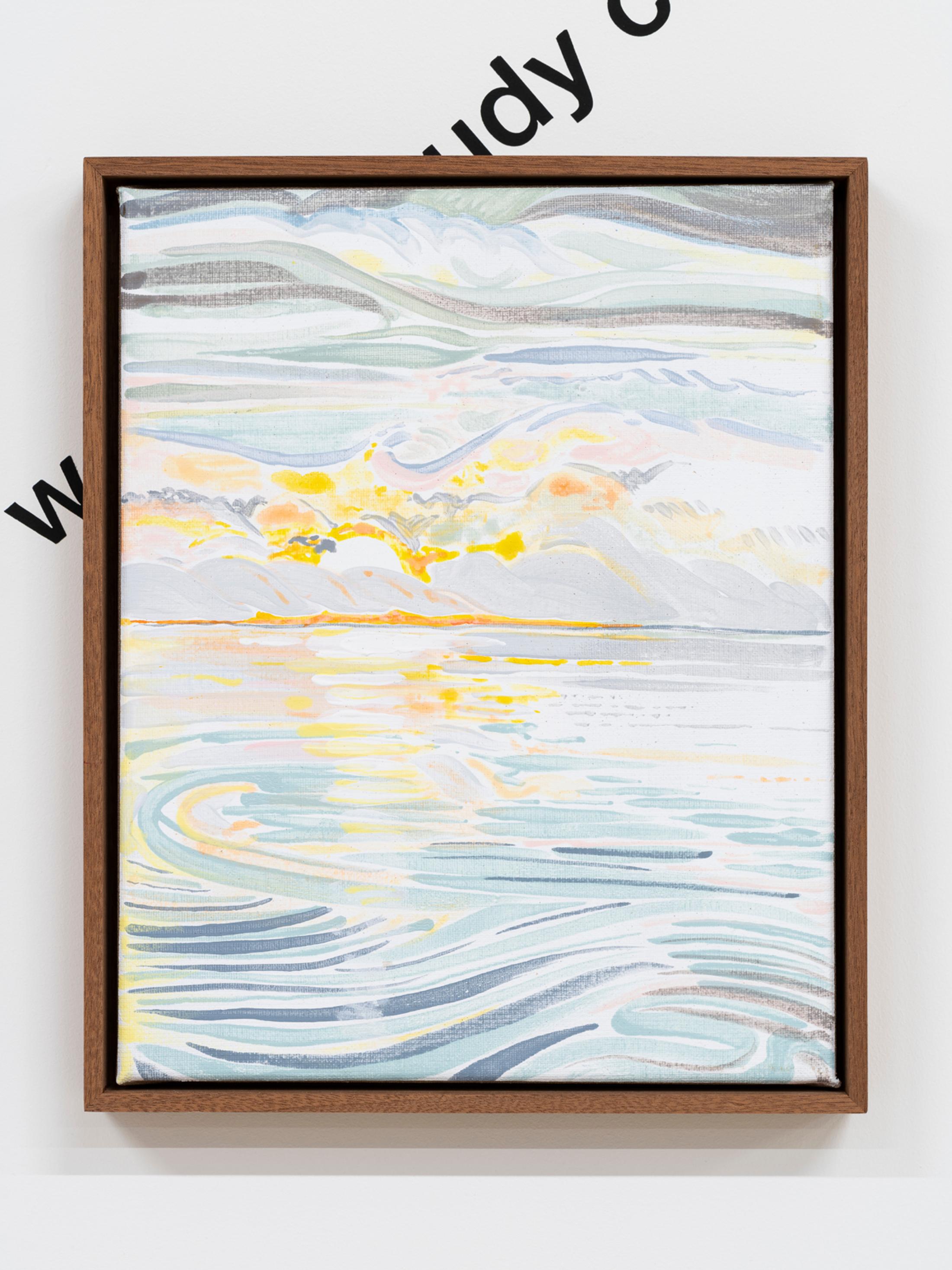 Exhibition View Group Show «This Morning, in the Sweet Torpor of the Great Forest, is Like Every Morning in the World; view on Elise Corpataux, All we have is now (Series), 2020, (detail), Acrylic on canvas, framed photograph, each: 30 x 24 cm» at Country SALTS, Bennwil, 2020 / Photo: Gunnar Meier / Courtesy: the artist