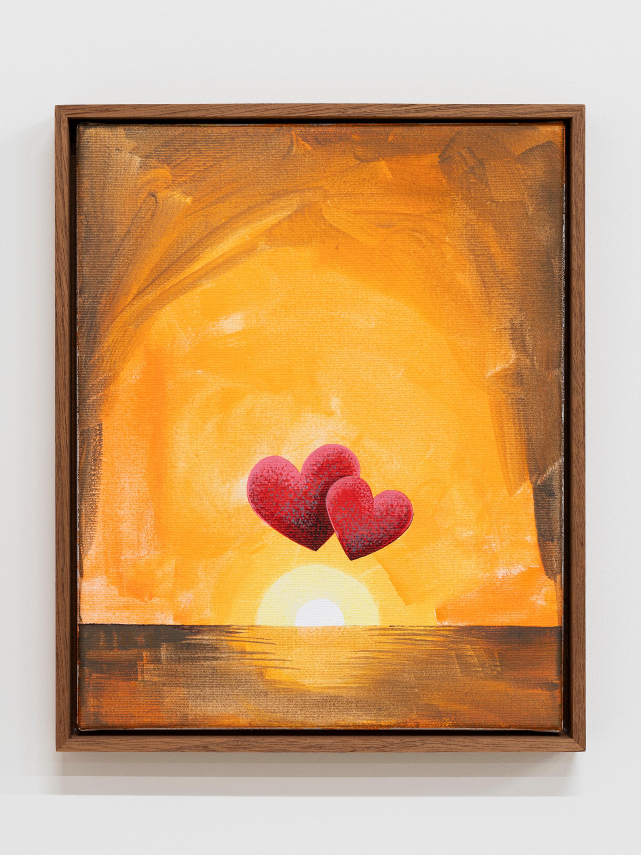 Exhibition View Group Show «This Morning, in the Sweet Torpor of the Great Forest, is Like Every Morning in the World; view on Elise Corpataux, All we have is now (Series), 2020, (detail), Acrylic on canvas, framed photograph, each: 30 x 24 cm» at Country SALTS, Bennwil, 2020 / Photo: Gunnar Meier / Courtesy: the artist