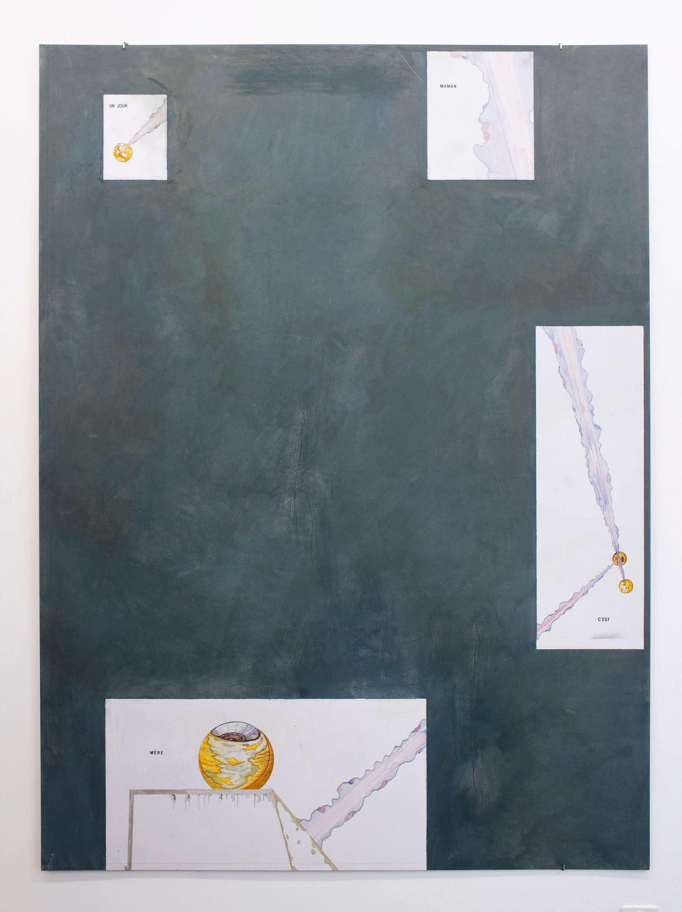 Exhibition View Timothée Calame and Alan Schmalz Soloshow «Affinities ; view on Technodromes V (Un jour maman c‘est mère), 2019» at Weiss Falk, Basel, 2019 / Photo: Flavio Karrer / Courtesy: the artists and Weiss Falk