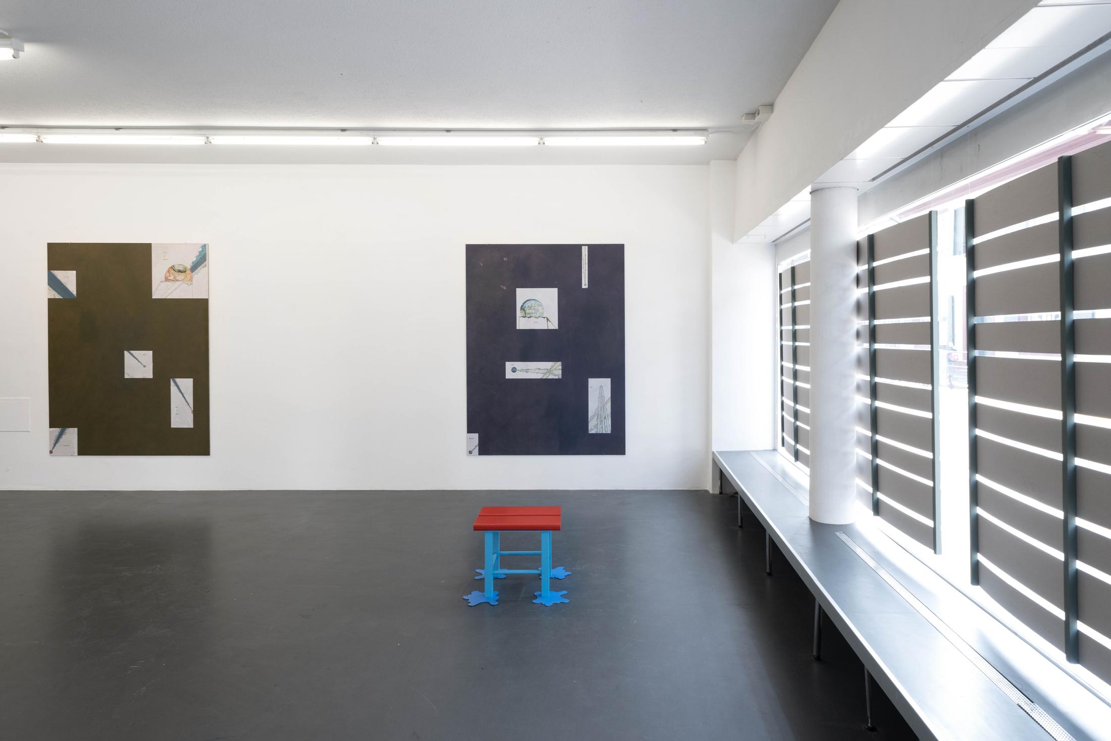 Exhibition View Timothée Calame and Alan Schmalz Soloshow «Affinities» at Weiss Falk, Basel, 2019 / Photo: Flavio Karrer / Courtesy: the artists and Weiss Falk