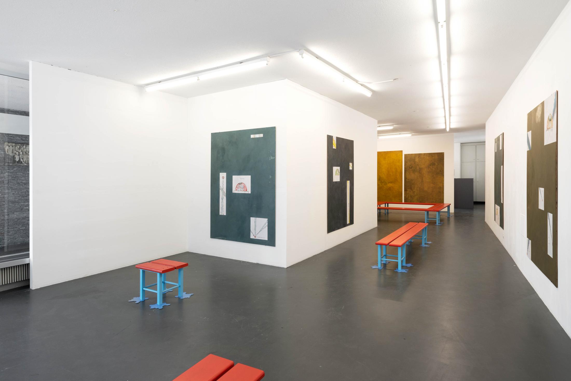 Exhibition View Timothée Calame and Alan Schmalz Soloshow «Affinities» at Weiss Falk, Basel, 2019 / Photo: Flavio Karrer / Courtesy: the artists and Weiss Falk