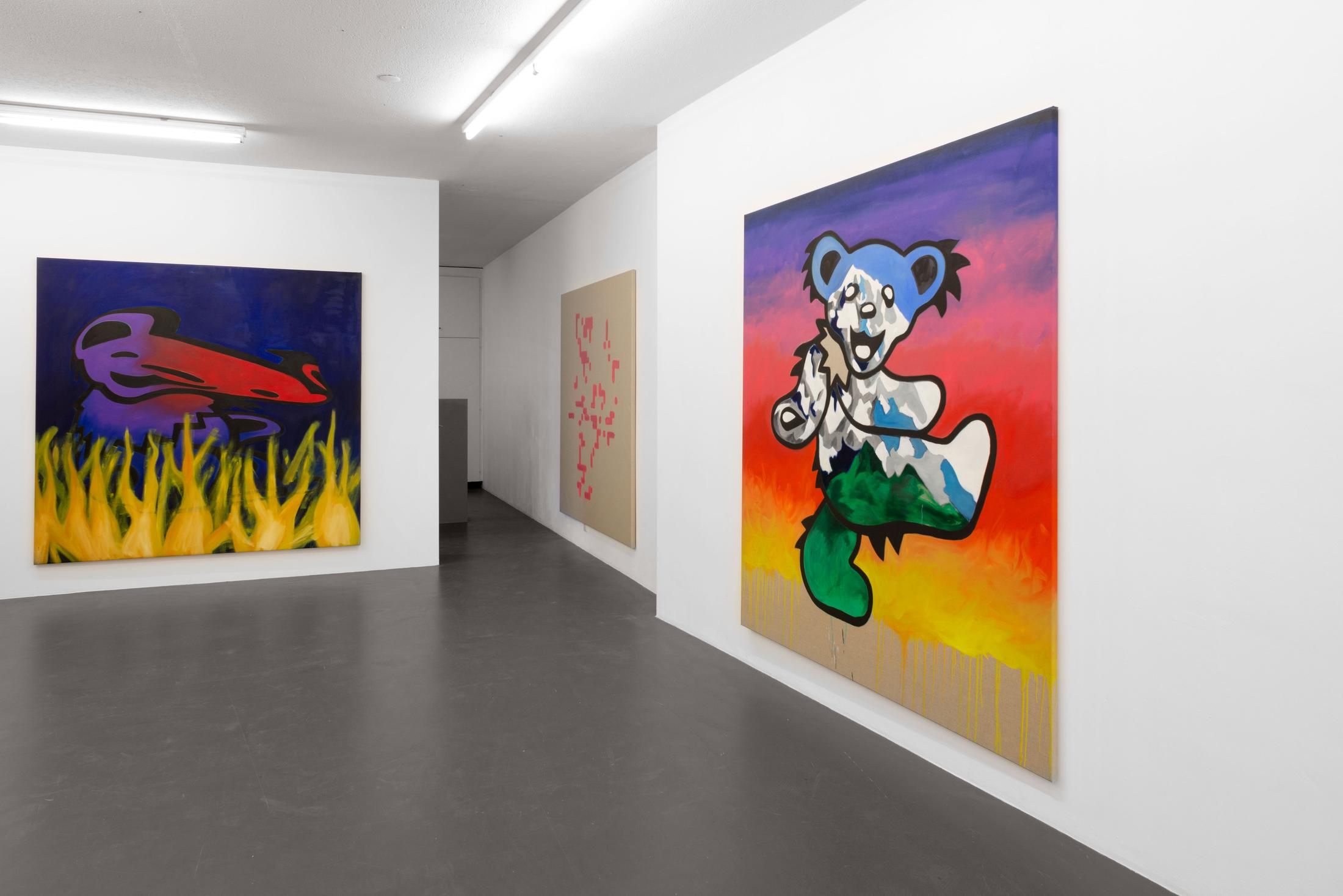 Exhibition View Tina Braegger Soloshow «Zu Besuch bei den Träuschlingsverwandten» at Weiss Falk, Basel, 2019 / Photo: Flavio Karrer / Courtesy: the artist and Weiss Falk