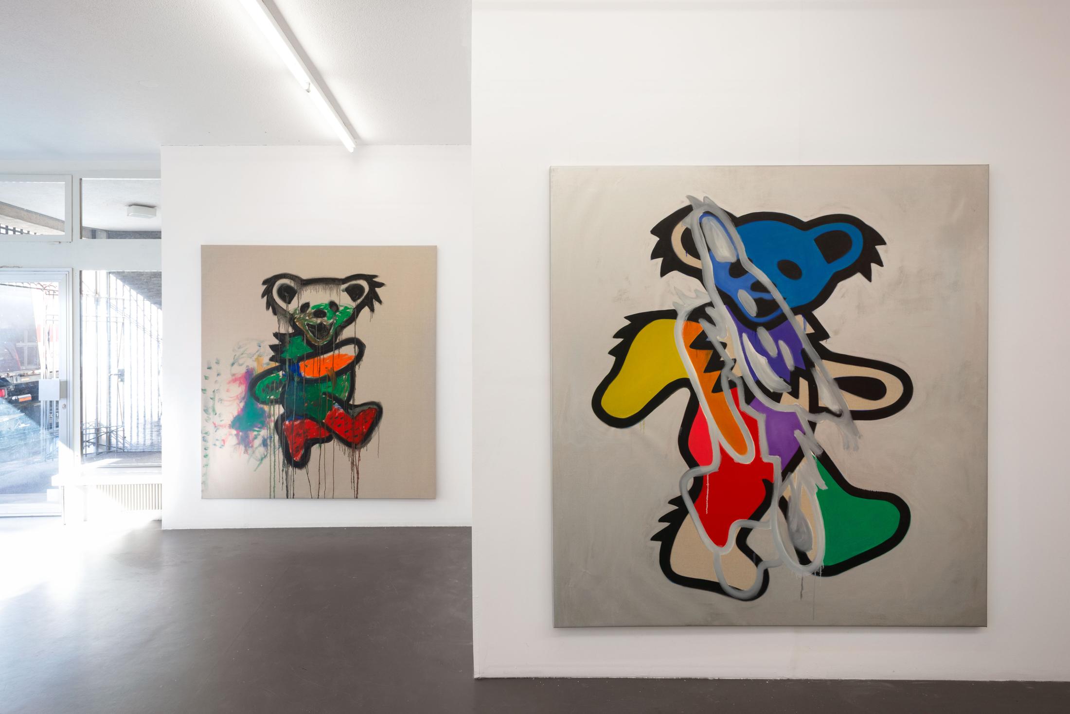 Exhibition View Tina Braegger Soloshow «Zu Besuch bei den Träuschlingsverwandten» at Weiss Falk, Basel, 2019 / Photo: Flavio Karrer / Courtesy: the artist and Weiss Falk