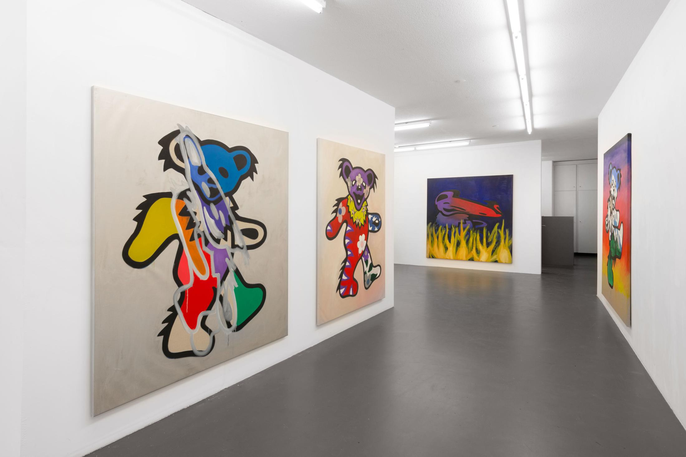 Exhibition View Tina Braegger Soloshow «Zu Besuch bei den Träuschlingsverwandten» at Weiss Falk, Basel, 2019 / Photo: Flavio Karrer / Courtesy: the artist and Weiss Falk