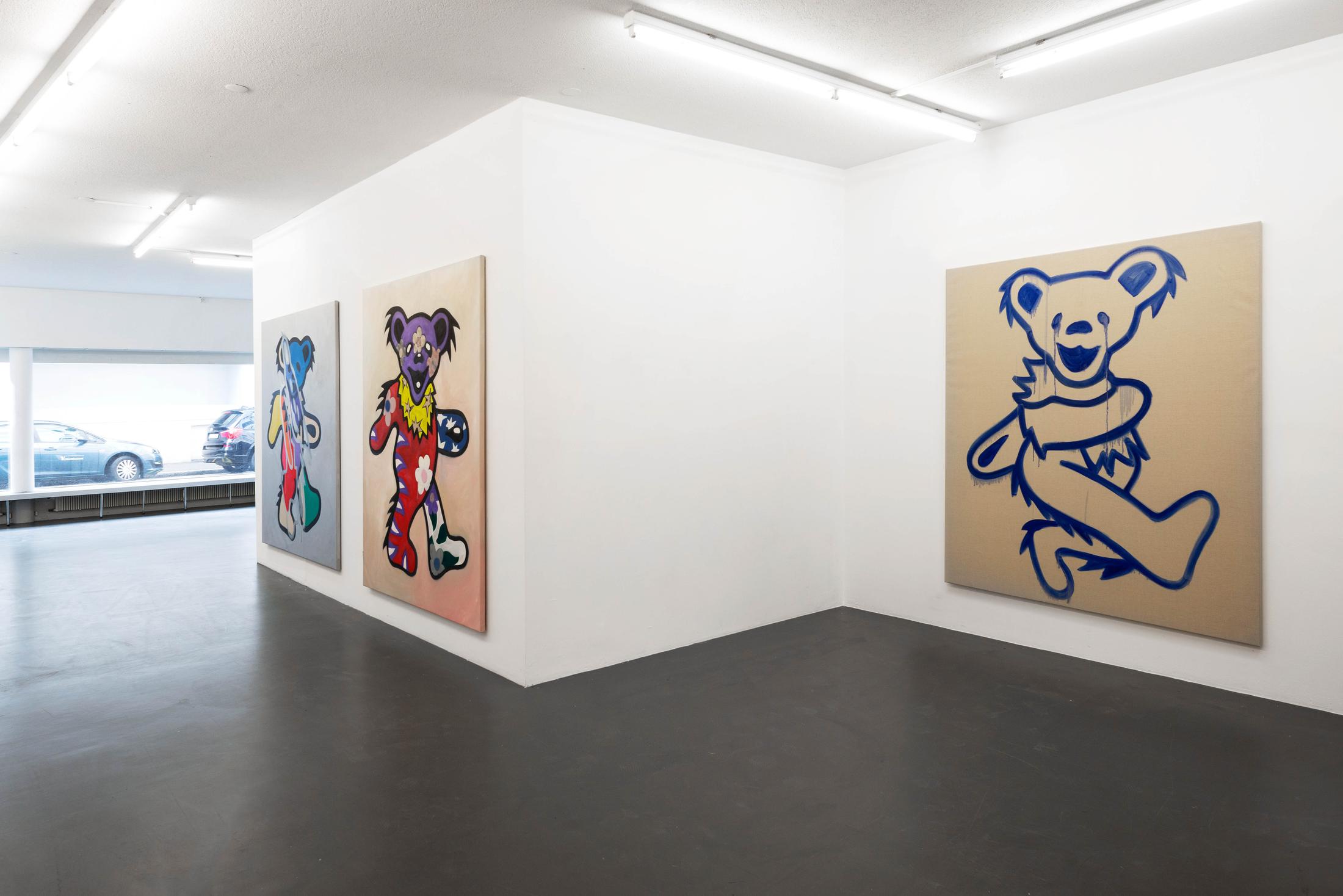 Exhibition View Tina Braegger Soloshow «Zu Besuch bei den Träuschlingsverwandten» at Weiss Falk, Basel, 2019 / Photo: Flavio Karrer / Courtesy: the artist and Weiss Falk