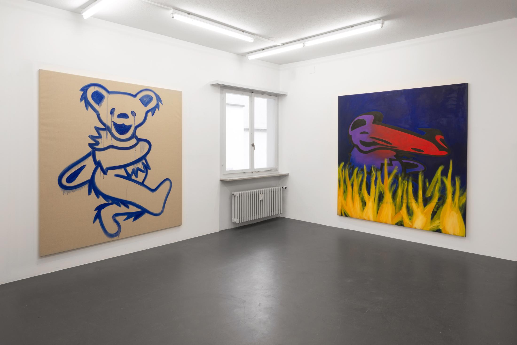 Exhibition View Tina Braegger Soloshow «Zu Besuch bei den Träuschlingsverwandten» at Weiss Falk, Basel, 2019 / Photo: Flavio Karrer / Courtesy: the artist and Weiss Falk