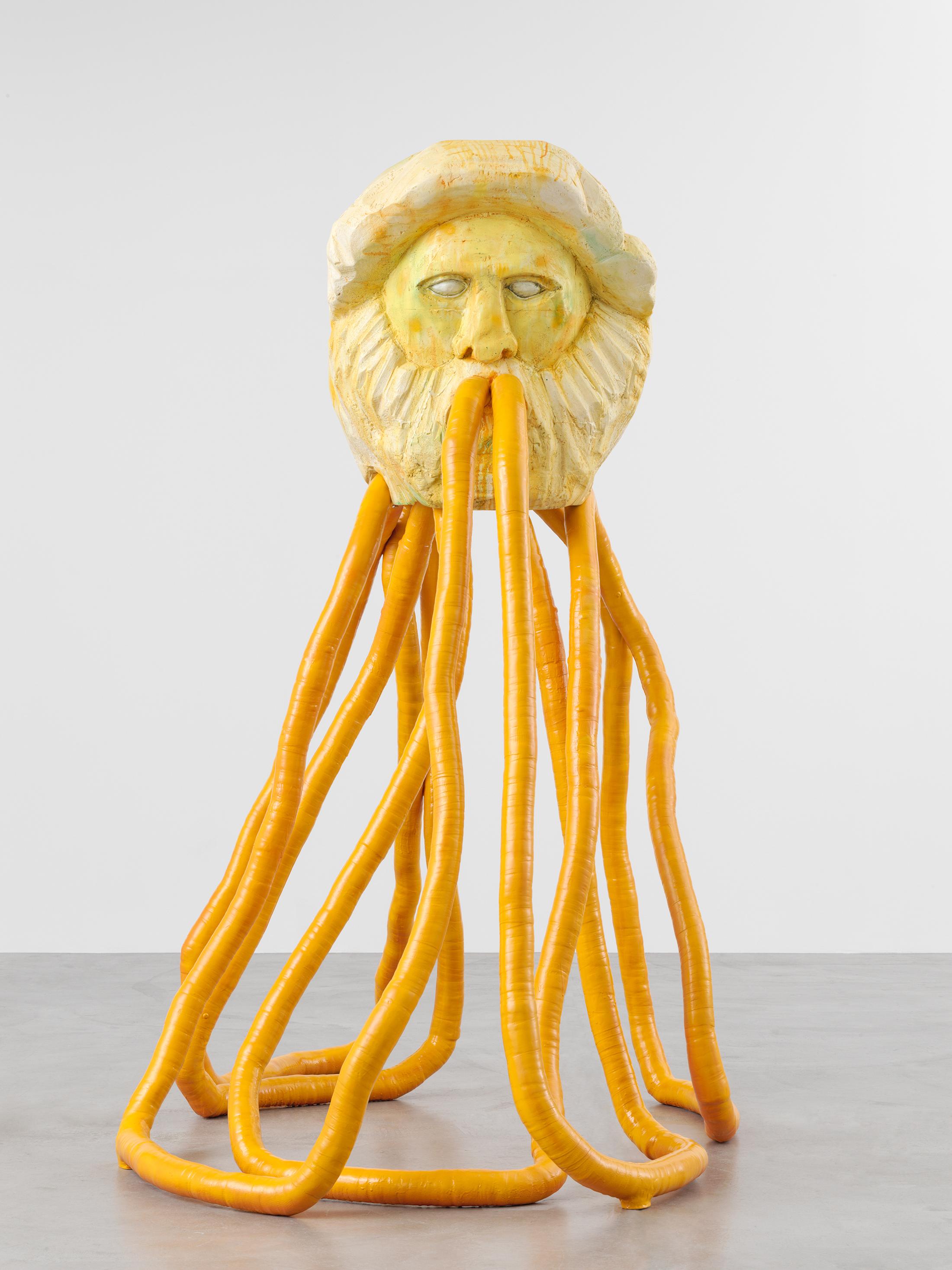 Exhibition View Justin Matherly Soloshow «Pathos the pathetic; view on Eat yourself fitter, 2019» at Galerie Eva Presenhuber, Maag Areal, Zurich, 2020 / © Justin Matherly / Photo: Stefan Altenburger / Courtesy: Paula Cooper Gallery, New York