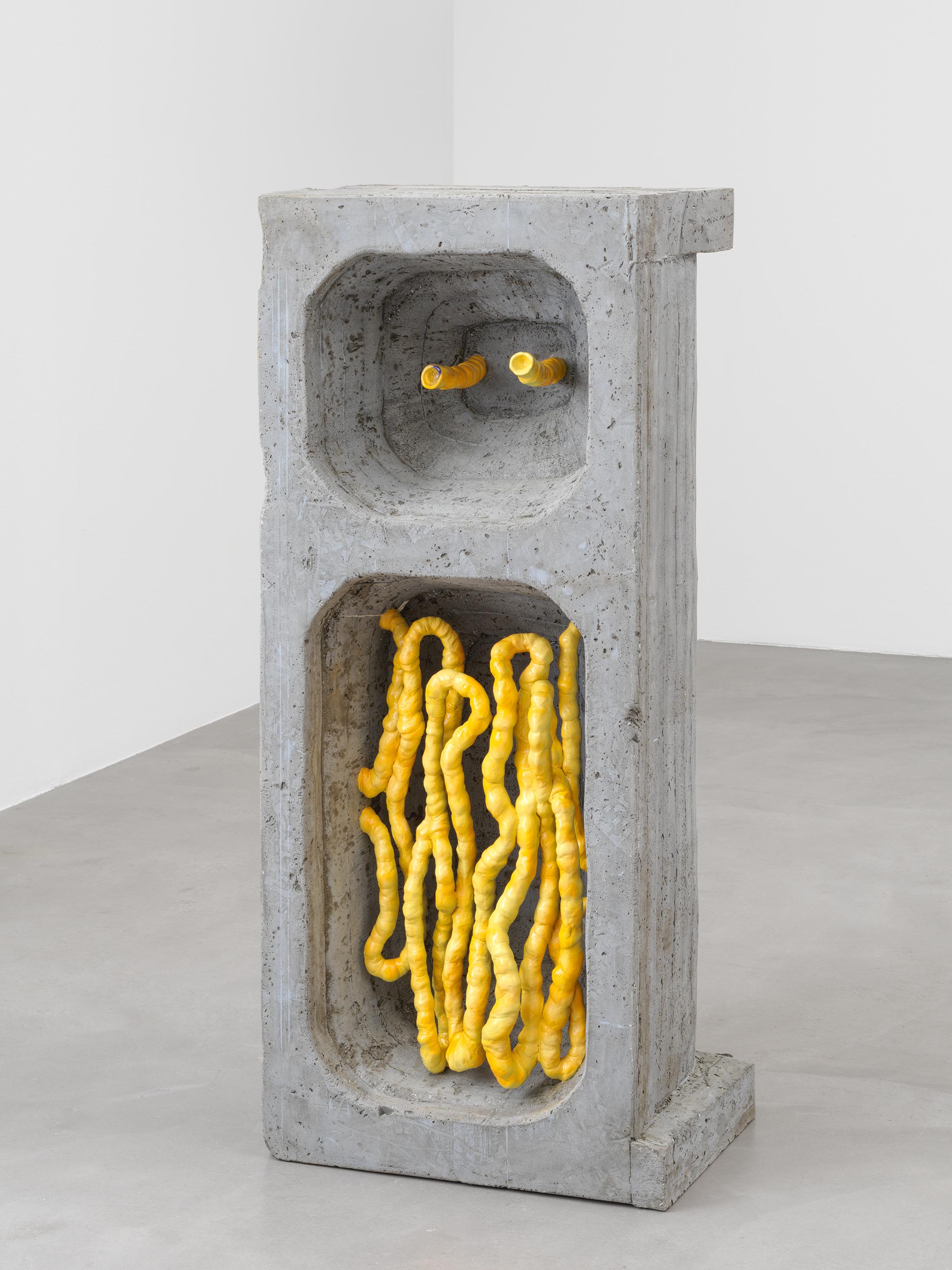 Exhibition View Justin Matherly Soloshow «Pathos the pathetic; view on Virginia's in the house, 2019» at Galerie Eva Presenhuber, Maag Areal, Zurich, 2020 / © Justin Matherly / Photo: Stefan Altenburger / Courtesy: Paula Cooper Gallery, New York