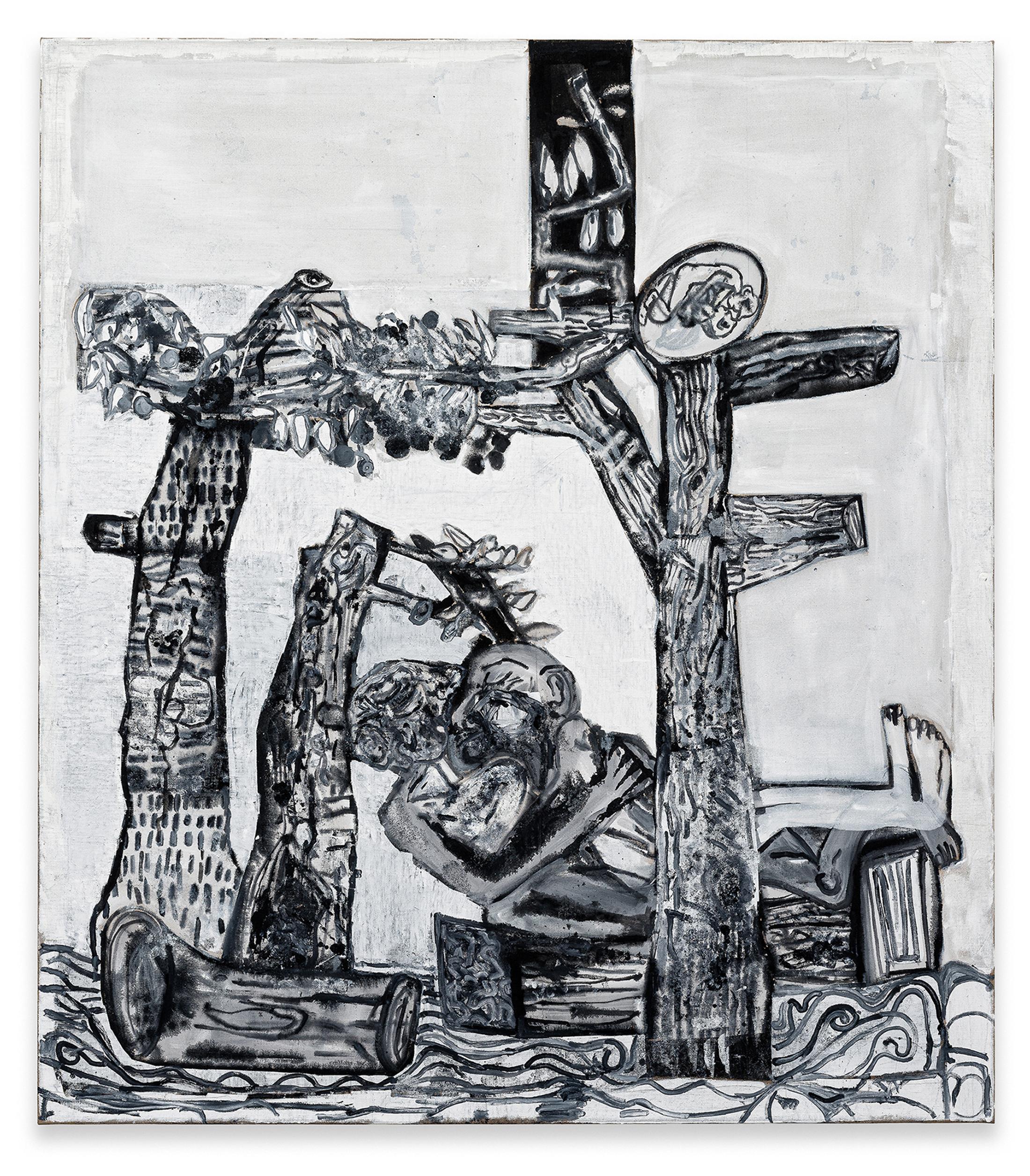 Exhibition View Tobias Pils Soloshow «Adam & Eve; view on Lovers (in the woods), 2019» at Galerie Eva Presenhuber, Maag Areal, Zurich, 2020 / © Tobias Pils / Photo: Stefan Altenburger / Courtesy: the artist and Galerie Eva Presenhuber, Zurich / New York