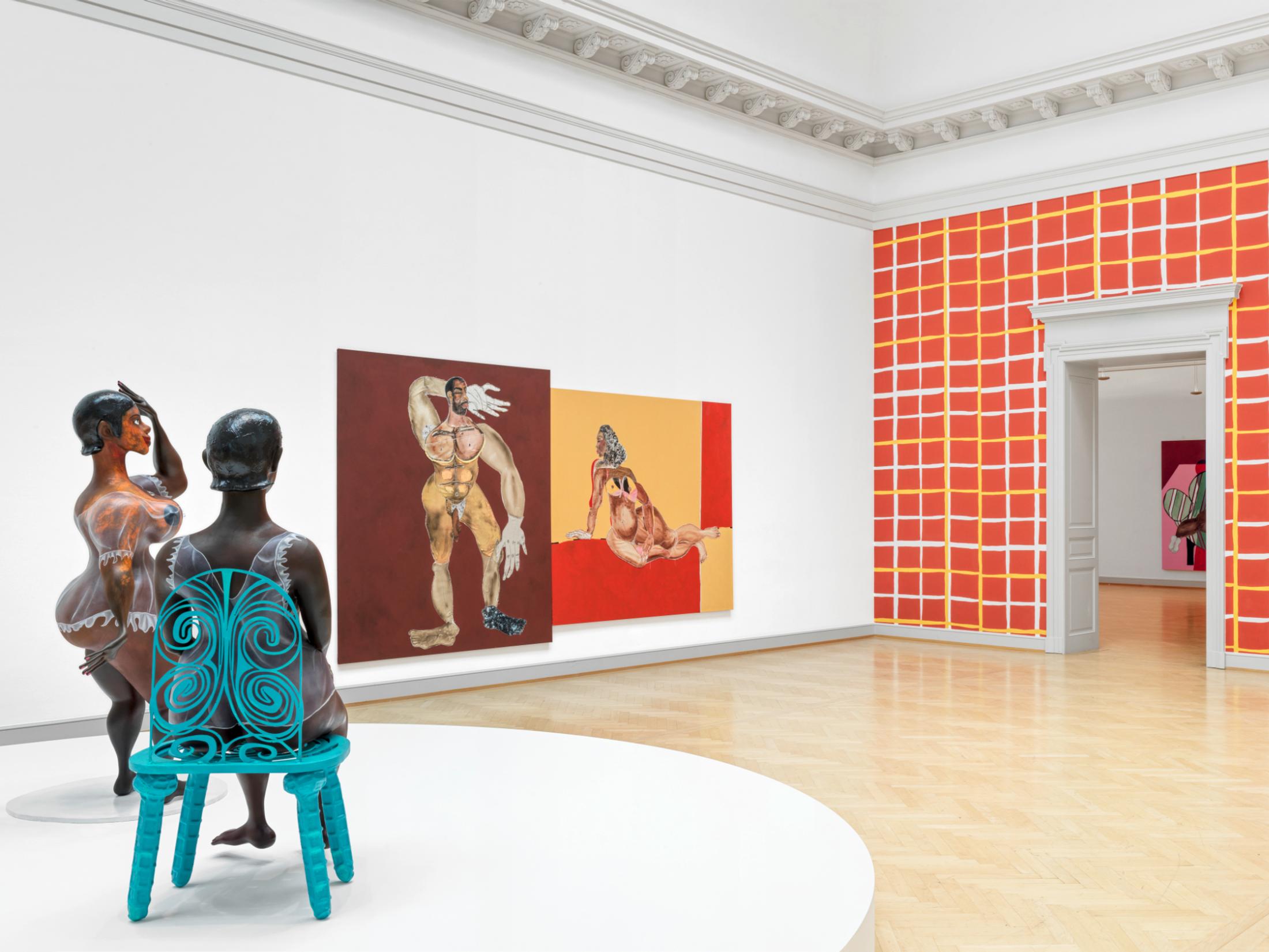 Exhibition View Tschabalala Self Solo Show «Inside Out» at Kunstmuseum St. Gallen, St. Gallen, 2023 / Photo: Stefan Altenburger / Courtesy: the artist and Kunstmuseum St. Gallen