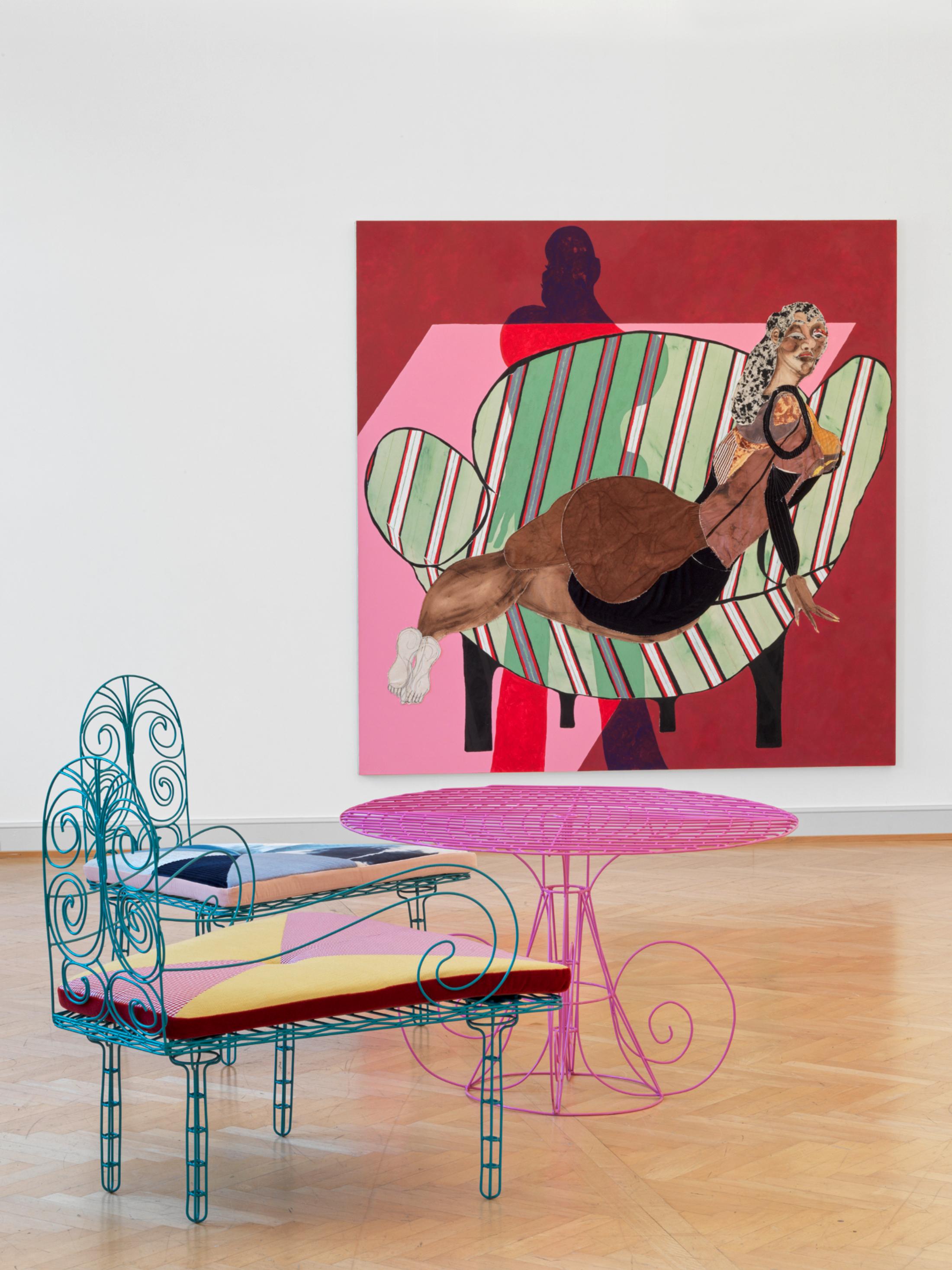 Exhibition View Tschabalala Self Solo Show «Inside Out» at Kunstmuseum St. Gallen, St. Gallen, 2023 / Photo: Stefan Altenburger / Courtesy: the artist and Kunstmuseum St. Gallen