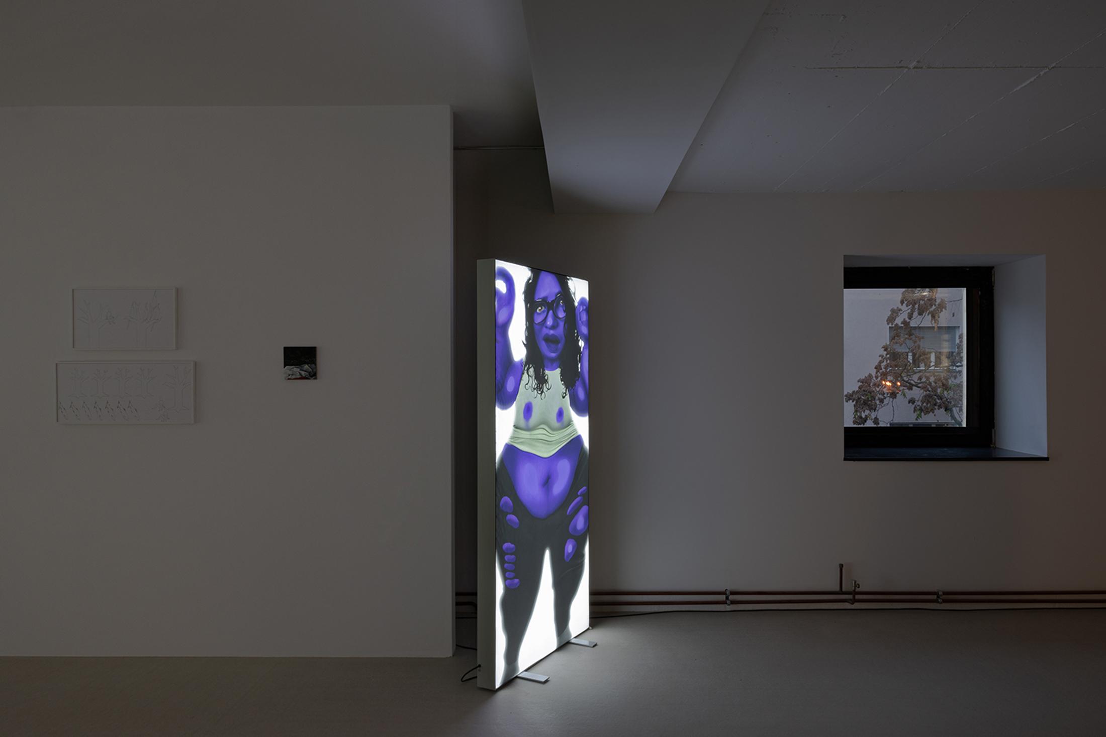 Exhibition View Group Show «Unbetrauerbar» at For, Basel, 2022 / Photo: Gina Folly / Courtesy: the artists and For