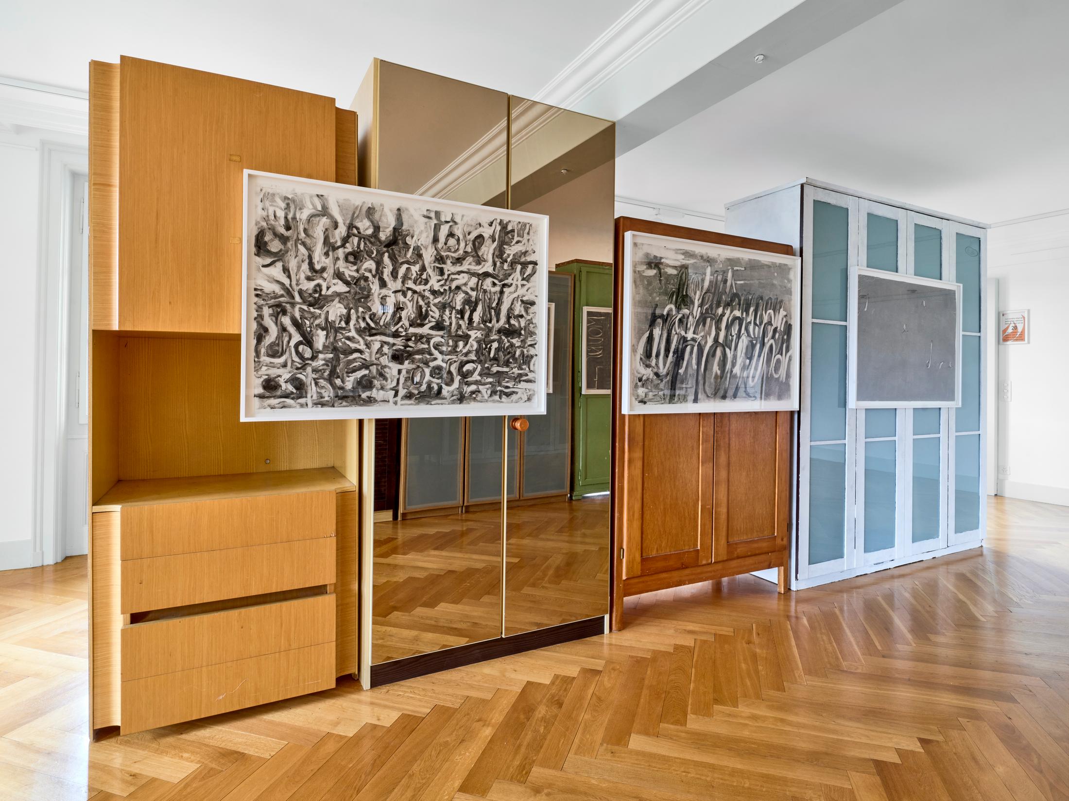 Exhibition View Group Show «Up the Stairs; view on Tito Honegger, Sans titre (series) , 2005» at Centre Culturel du Manoir, Cologny, 2022 / Photo: Serge Fruehauf / Courtesy: the artists and Collection FCAC