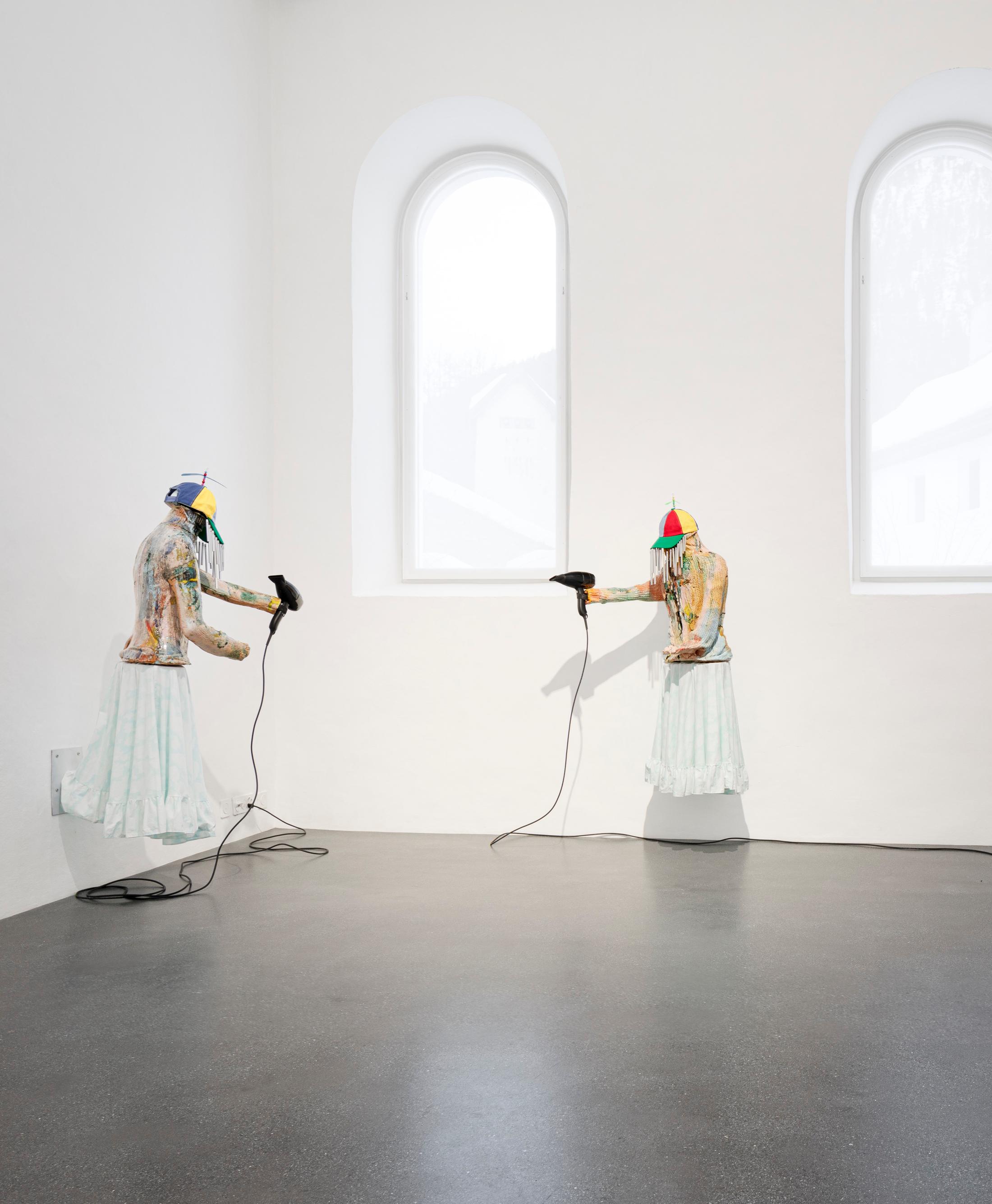 Exhibition View Groupshow «Up to and Including Limits: After Carolee Schneemann; view on Kris Lemsalu, I Will Be Seven When We Meet In Heaven, 2016» at Muzeum Susch, Susch, 2019-2020 / Photo: Maja Wirkus / Courtesy: the artist and Muzeum Susch