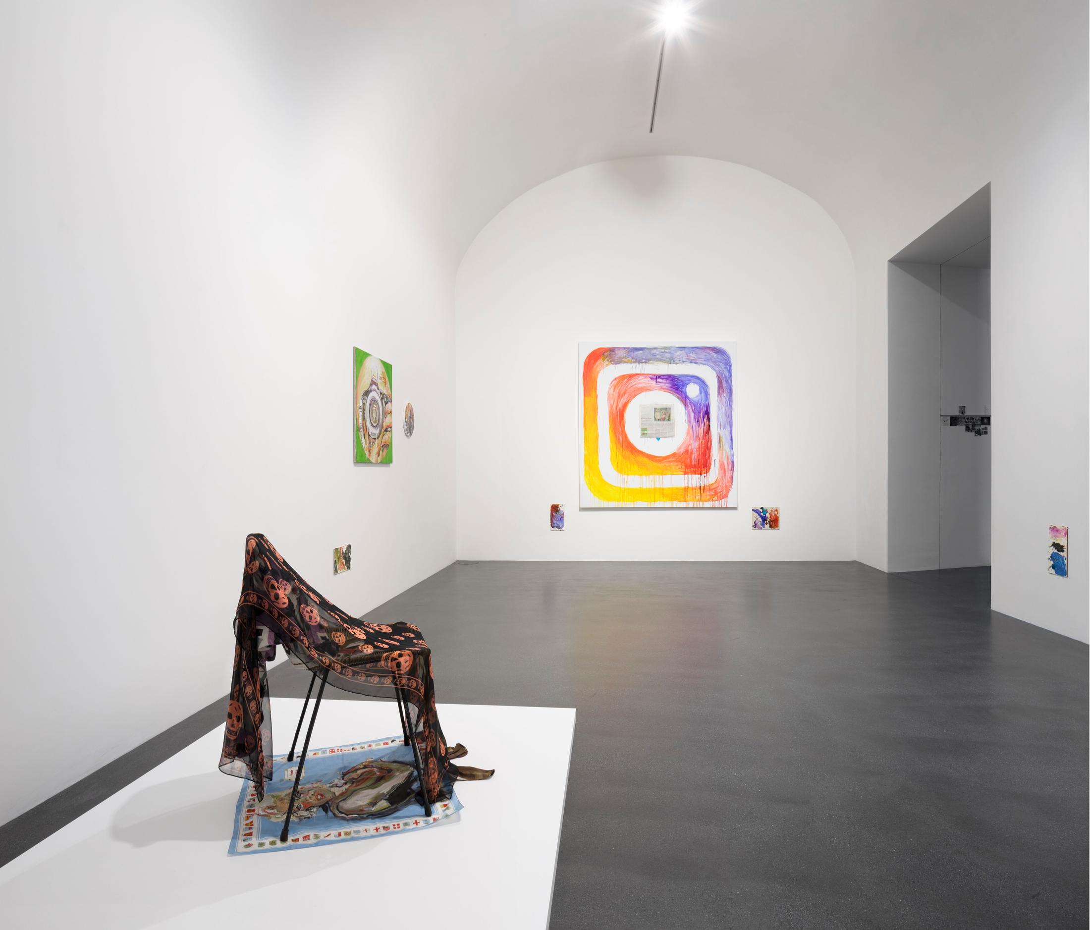 Exhibition View Groupshow «Up to and Including Limits: After Carolee Schneemann; view on Elke Silvia Krystufek, installation view, all works 2019» at Muzeum Susch, Susch, 2019-2020 / Photo: Maja Wirkus / Courtesy: the artist and Muzeum Susch