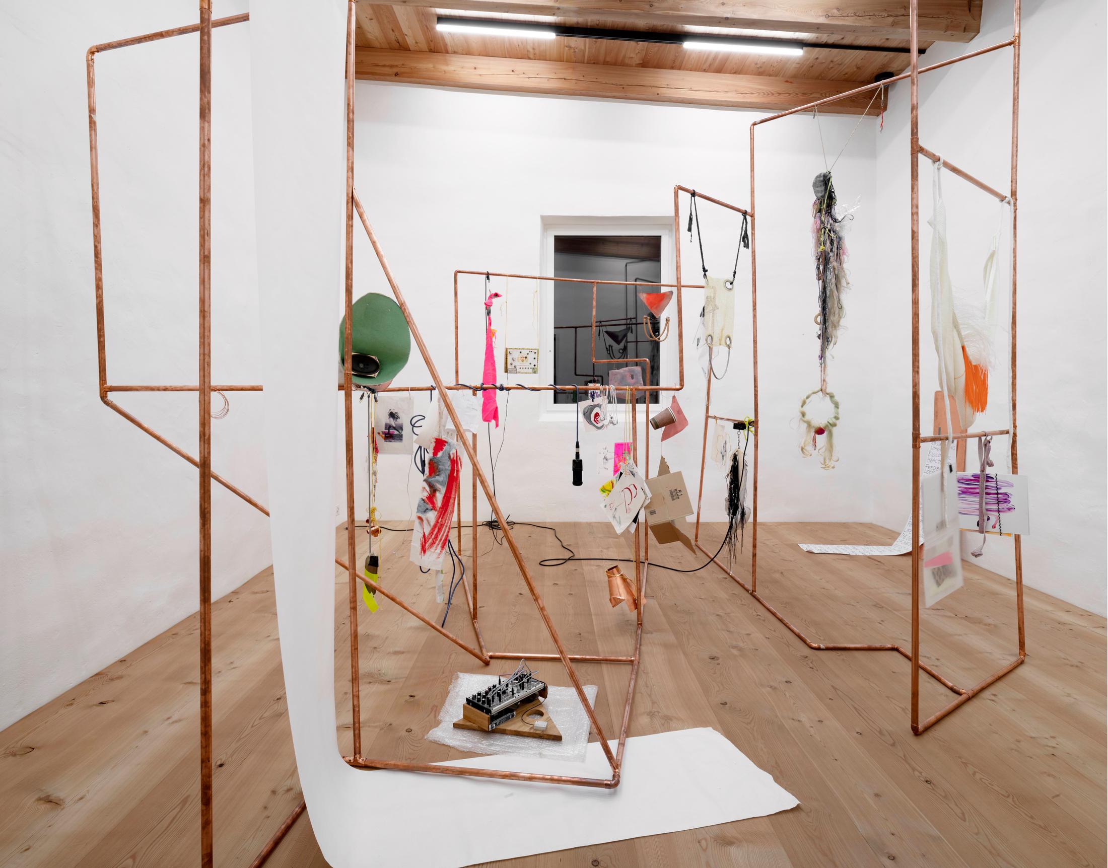 Exhibition View Groupshow «Up to and Including Limits: After Carolee Schneemann; view on Chicks on Speed, Noise Bodies, 2019» at Muzeum Susch, Susch, 2019-2020 / Photo: Maja Wirkus / Courtesy: the artist and Muzeum Susch